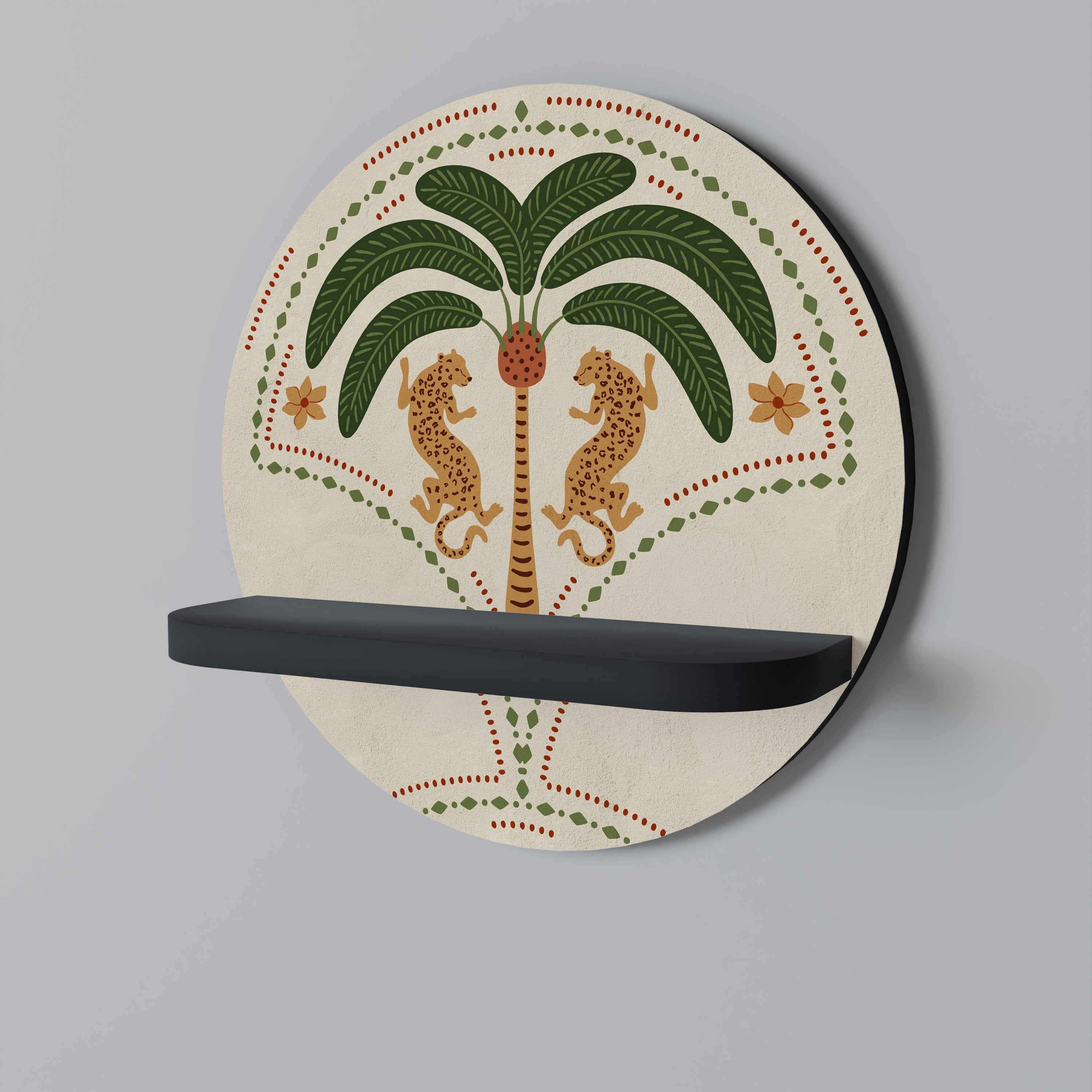 DANCING PREDATORS Półka okrągła Czarna