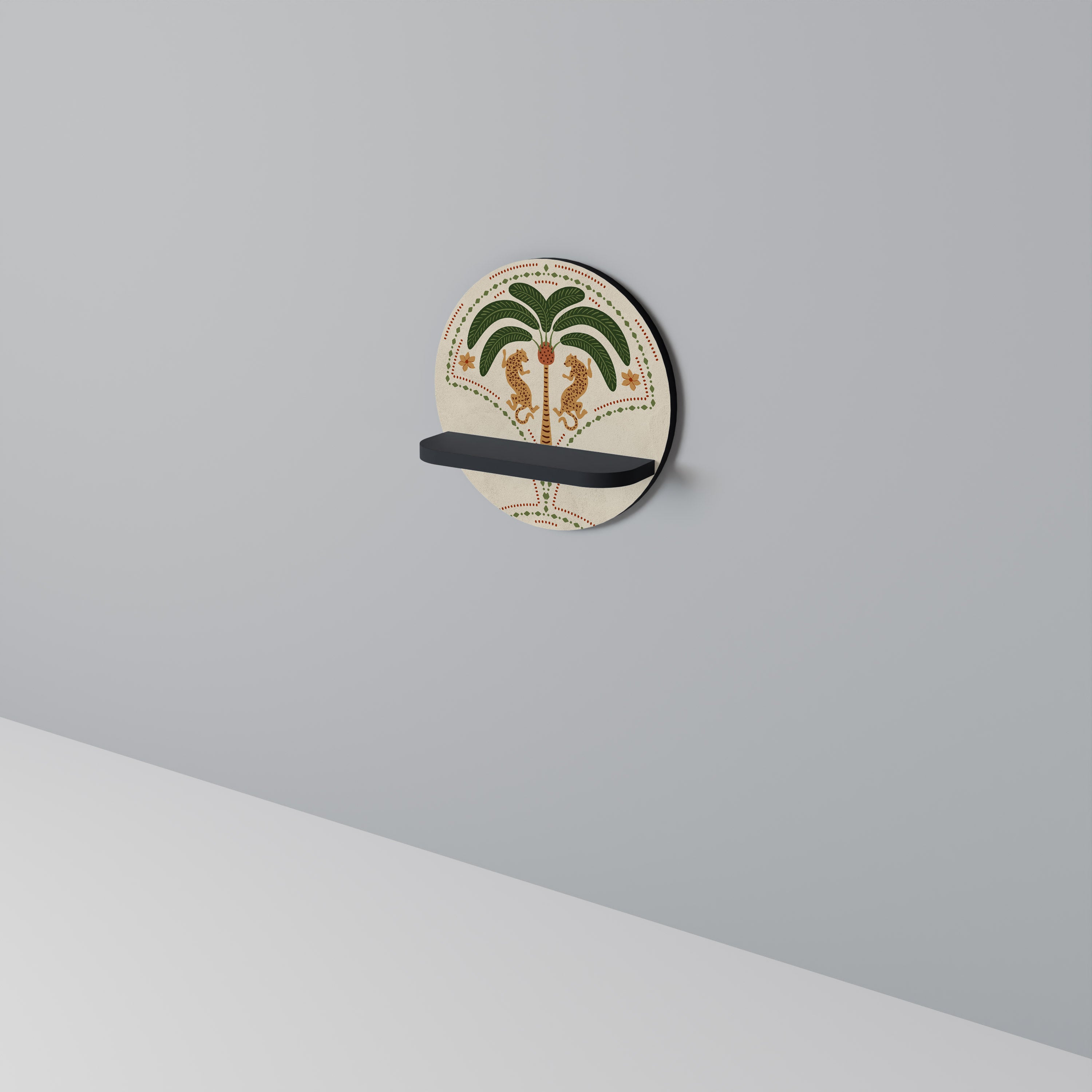 DANCING PREDATORS Półka okrągła Czarna