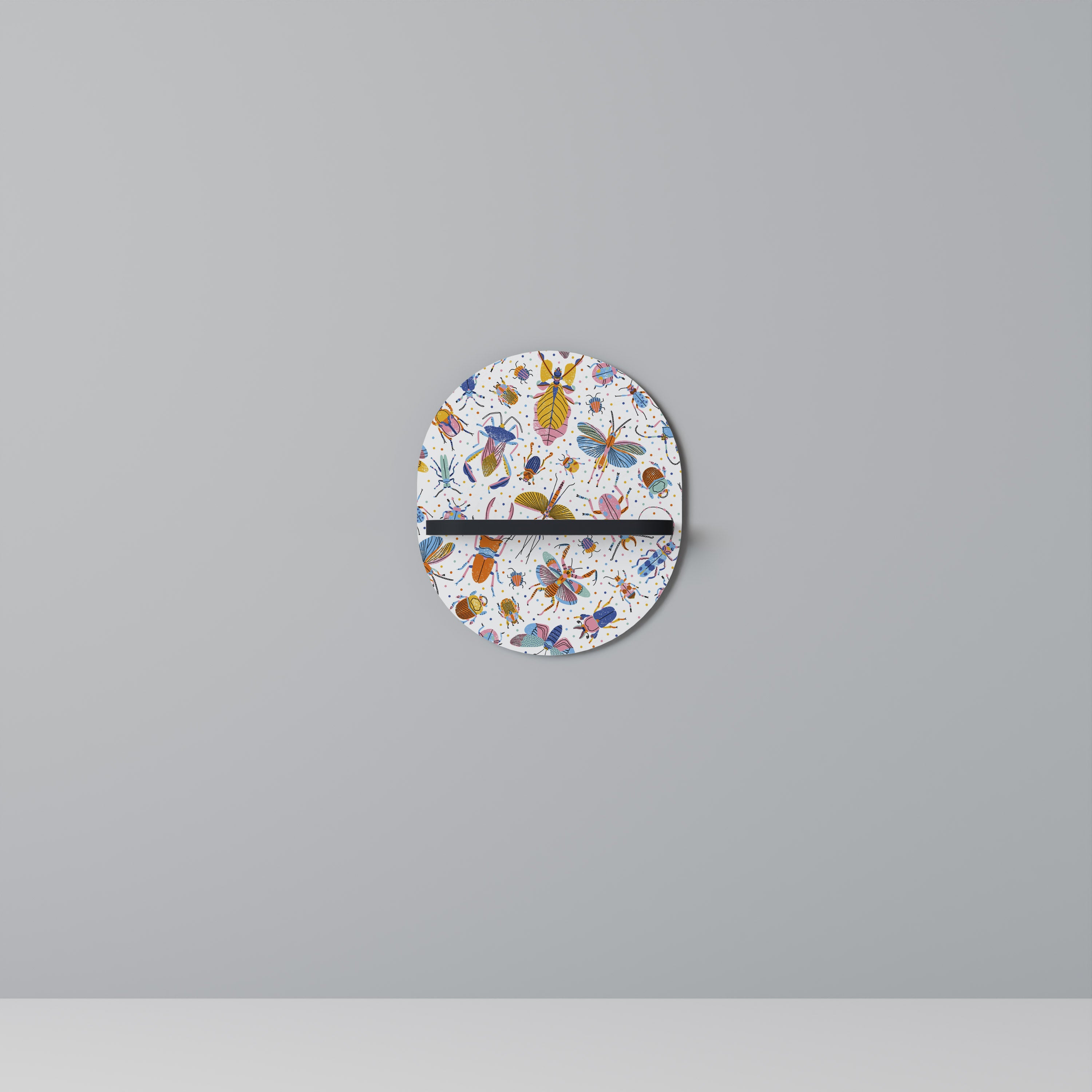 COLORFUL INSECTS Półka owalna Czarna