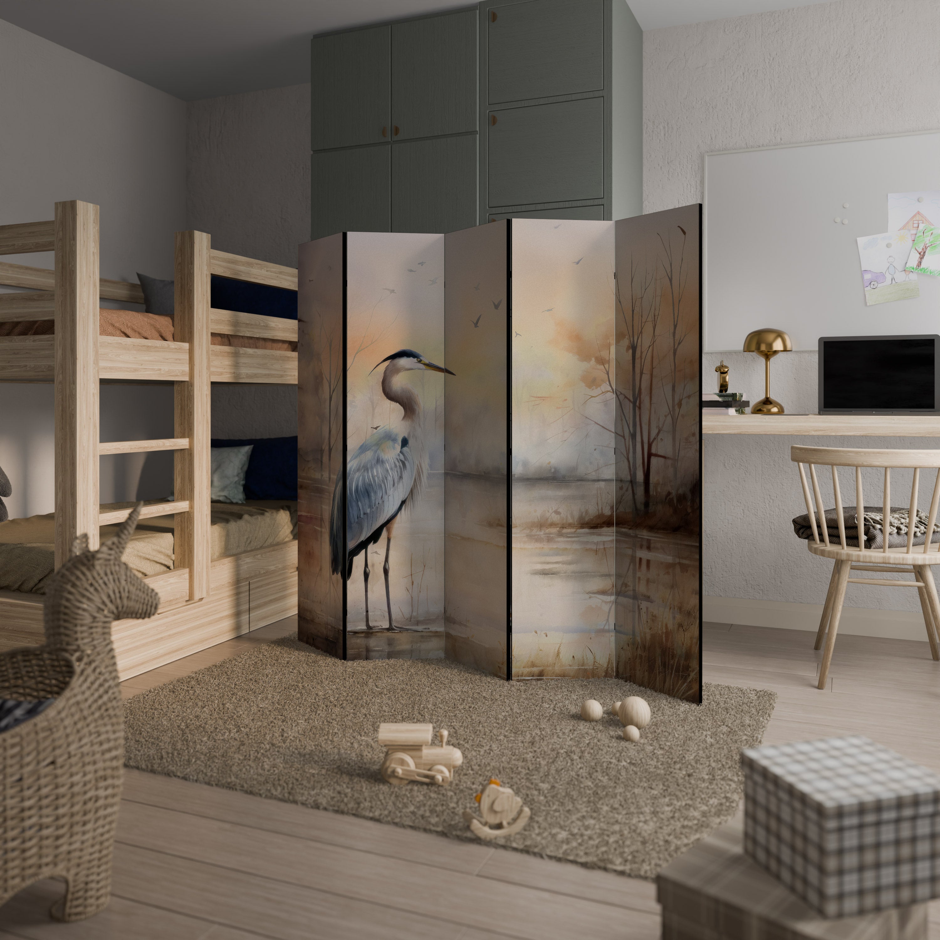 HERON DAYDREAM Dekoracyjny parawan 5-skrzydłowy