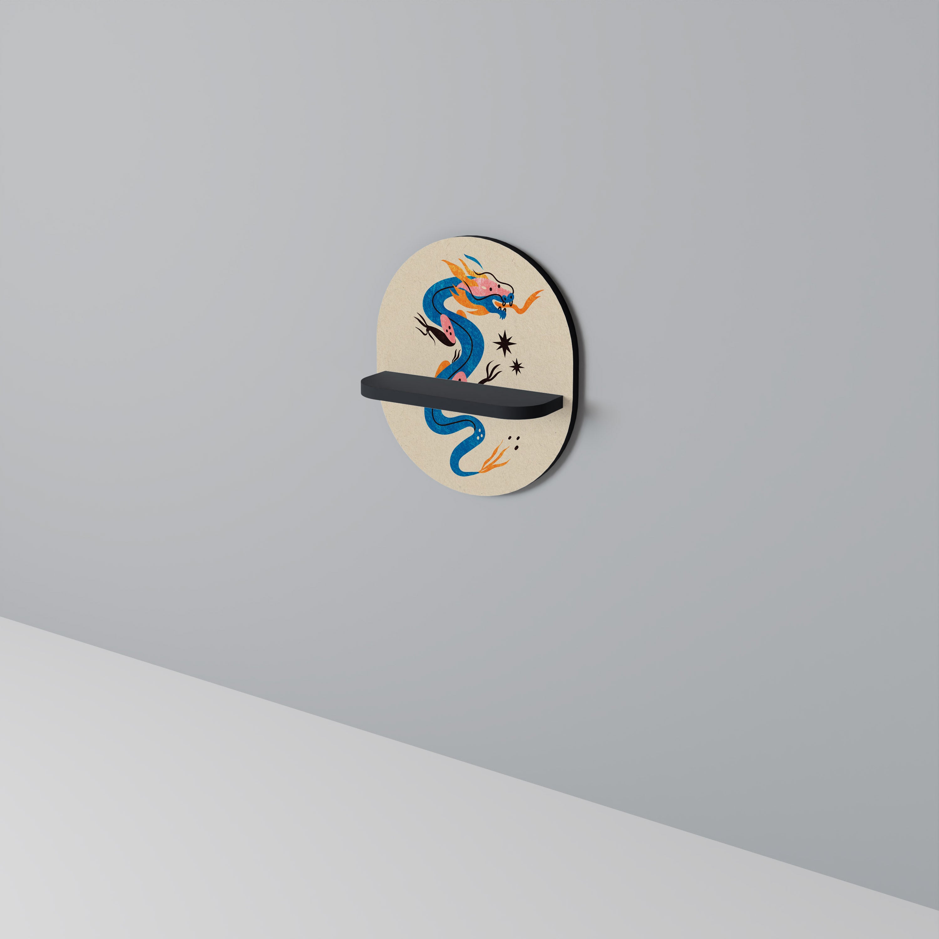 MYTHOLOGICAL CREATURES Półka owalna Czarna