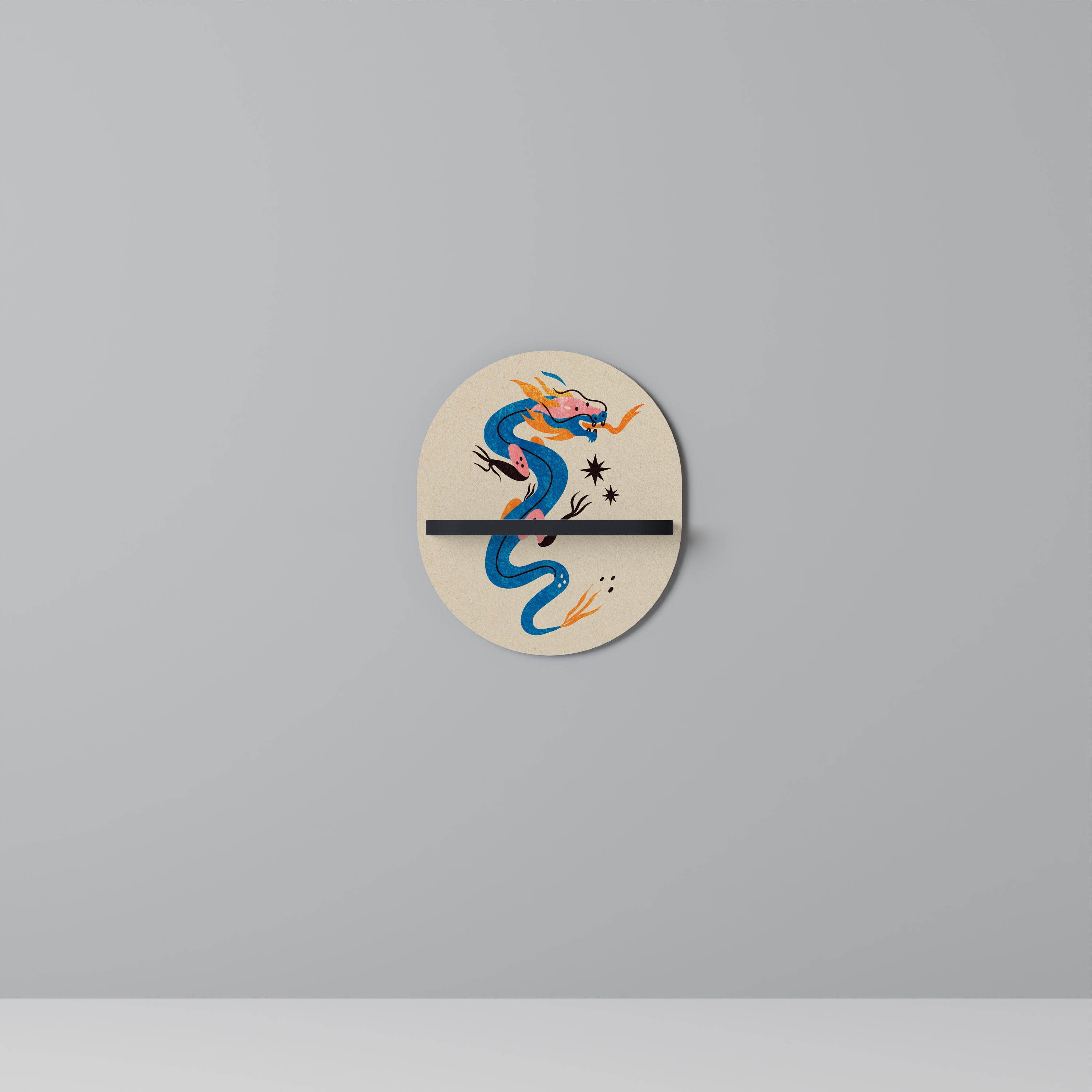 MYTHOLOGICAL CREATURES Półka owalna Czarna