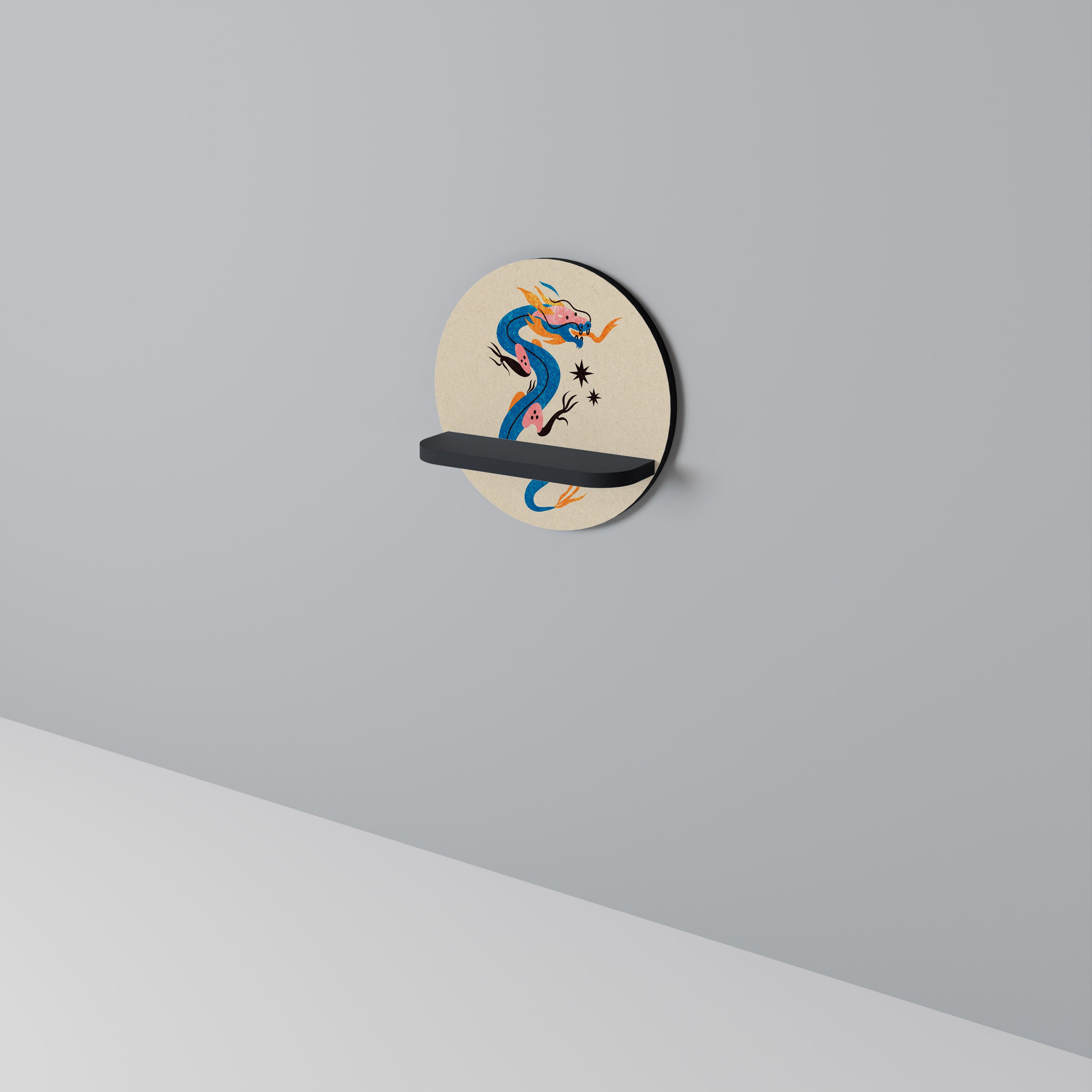 MYTHOLOGICAL CREATURES Półka okrągła Czarna