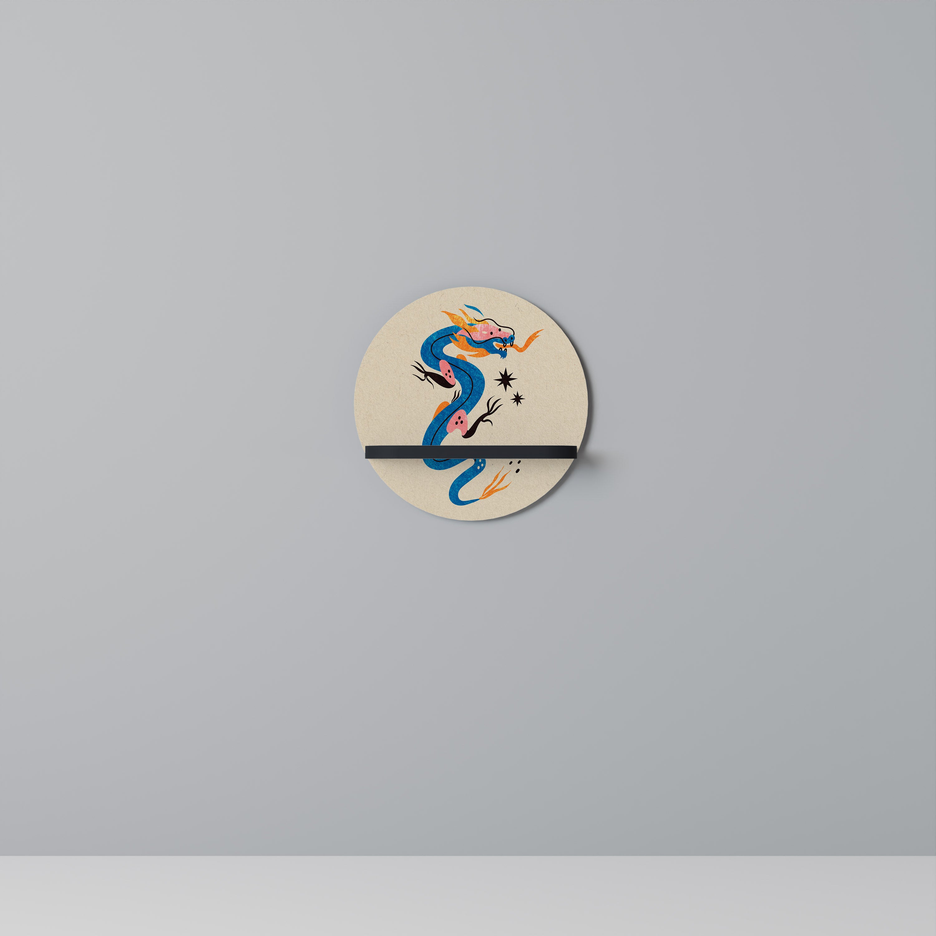 MYTHOLOGICAL CREATURES Półka okrągła Czarna