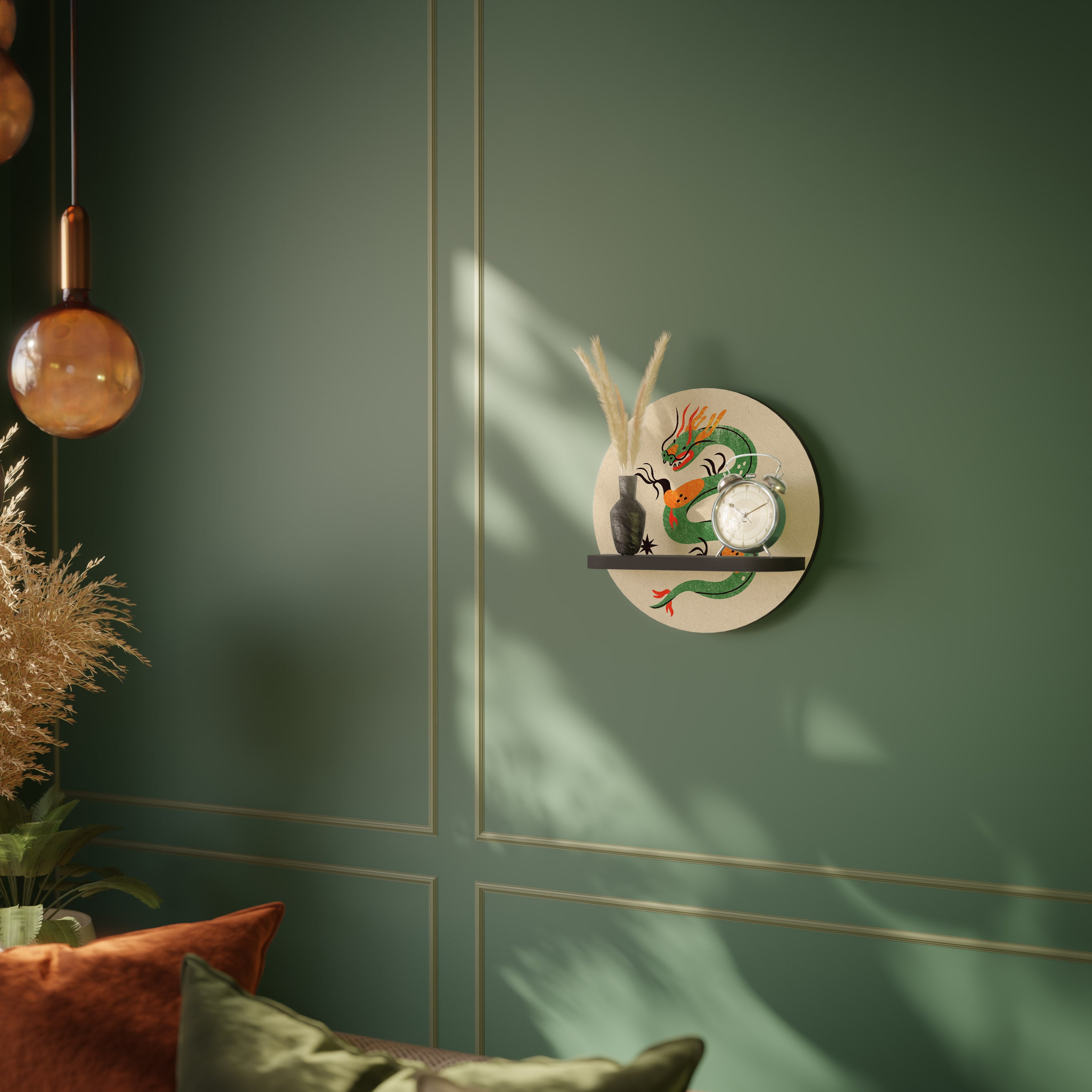 GREEN SKY GUARDIAN Półka okrągła Czarna