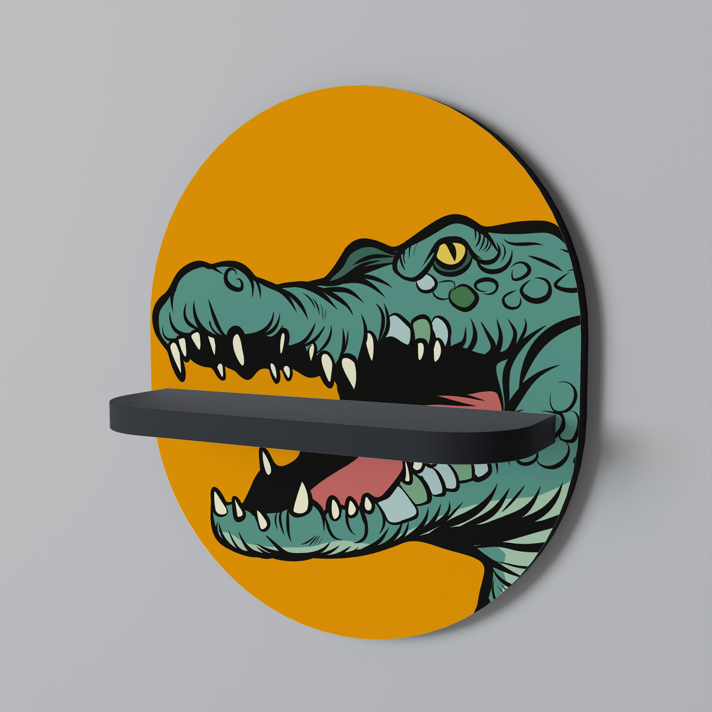 THREATENING GREETING Półka owalna Czarna