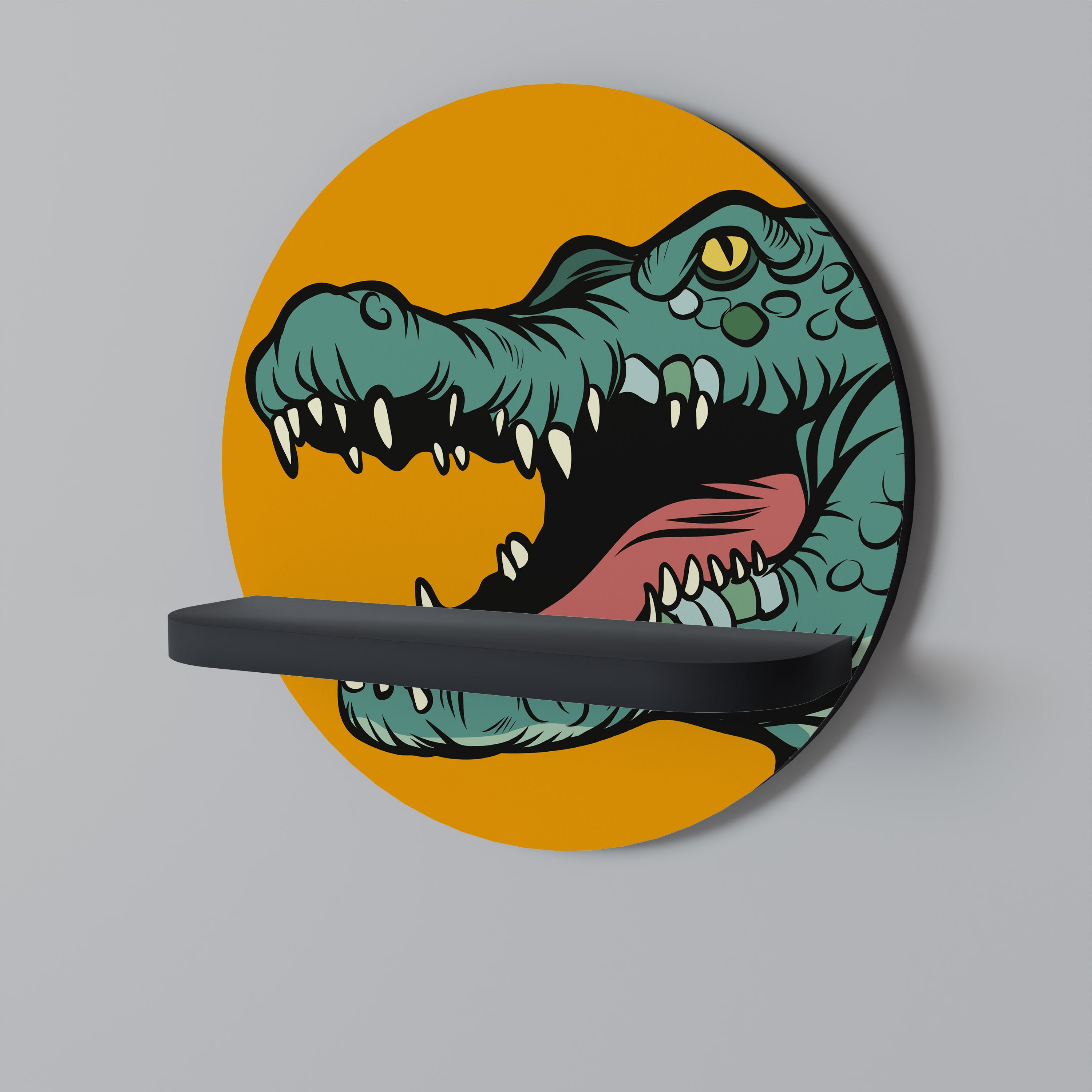 THREATENING GREETING Półka okrągła Czarna