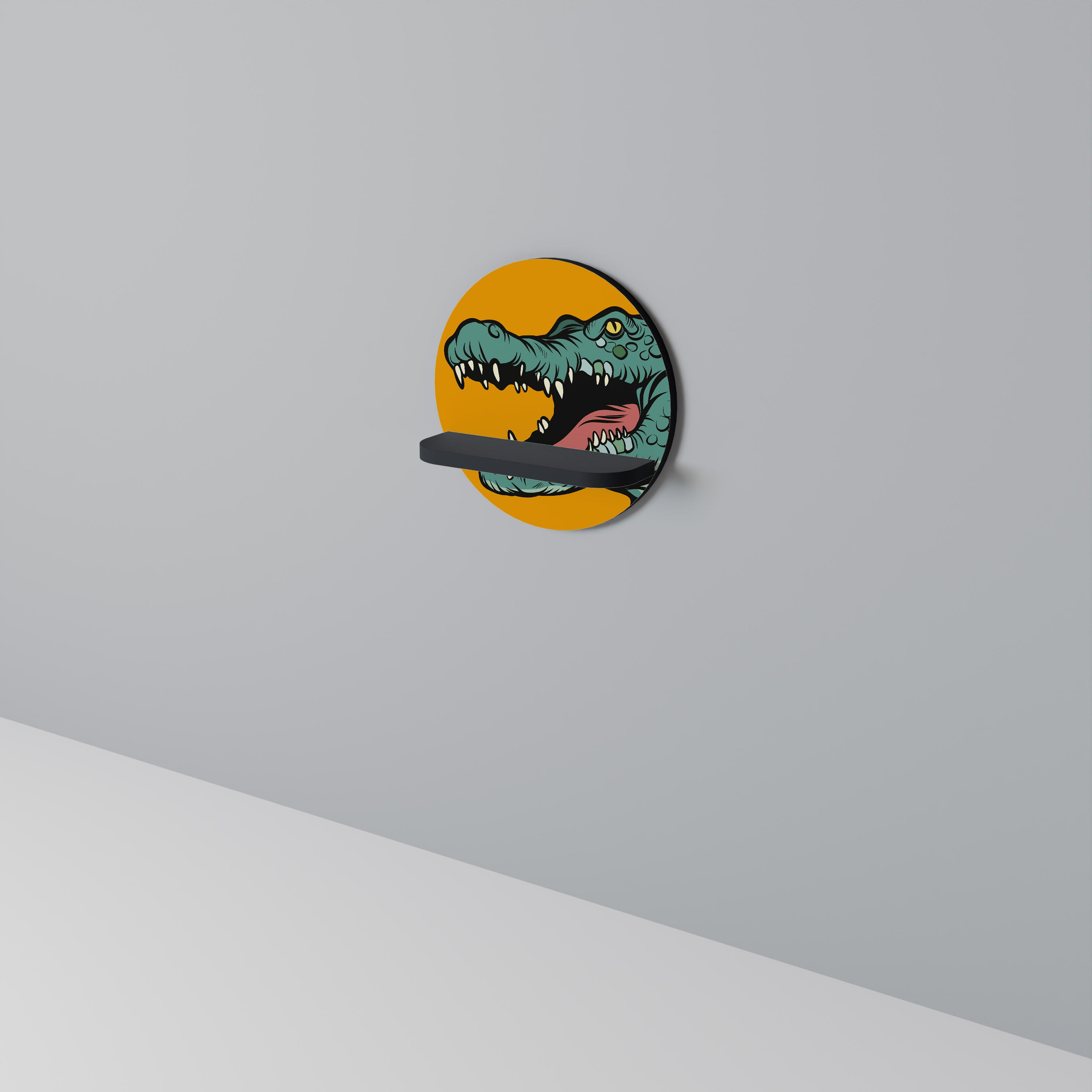 THREATENING GREETING Półka okrągła Czarna