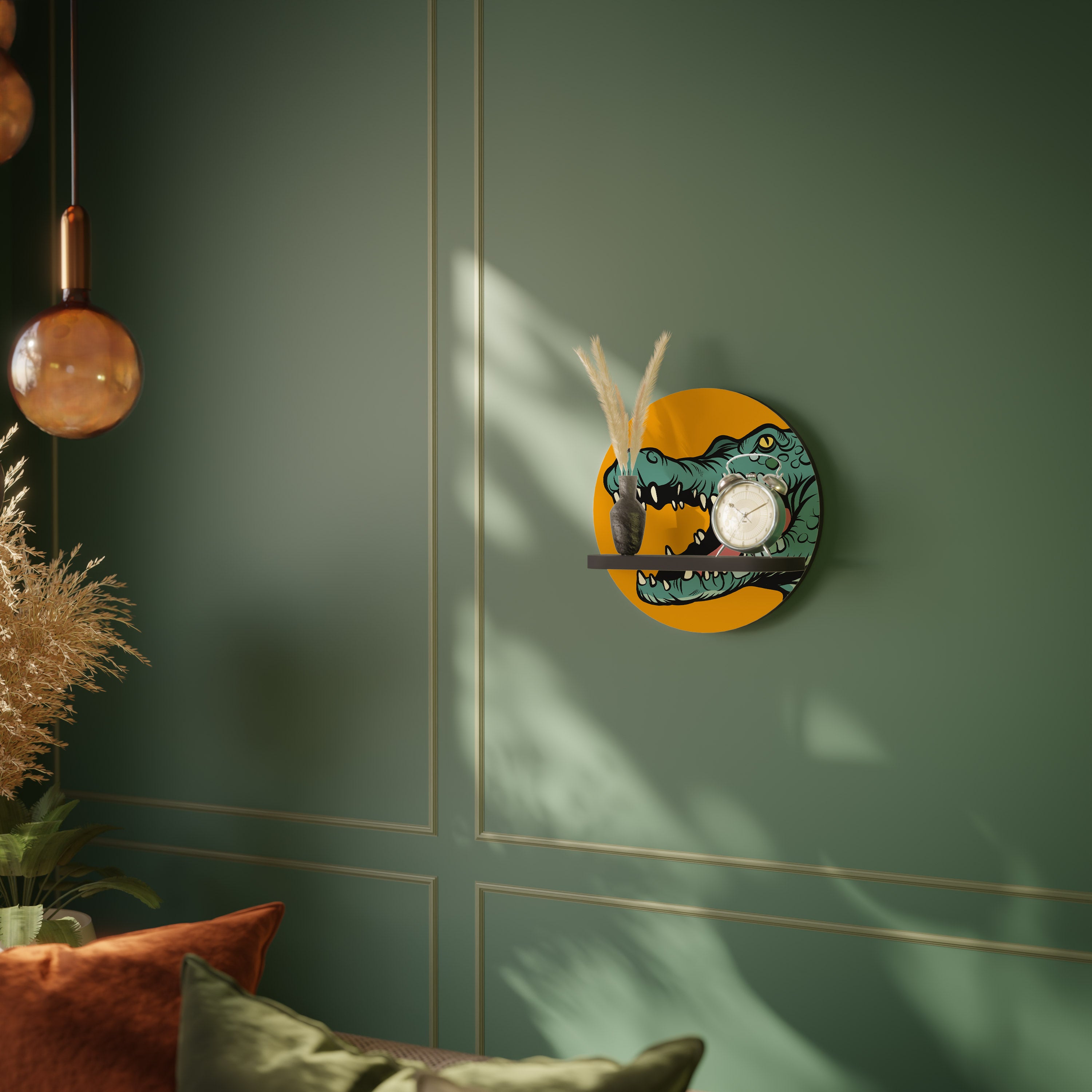 THREATENING GREETING Półka okrągła Czarna