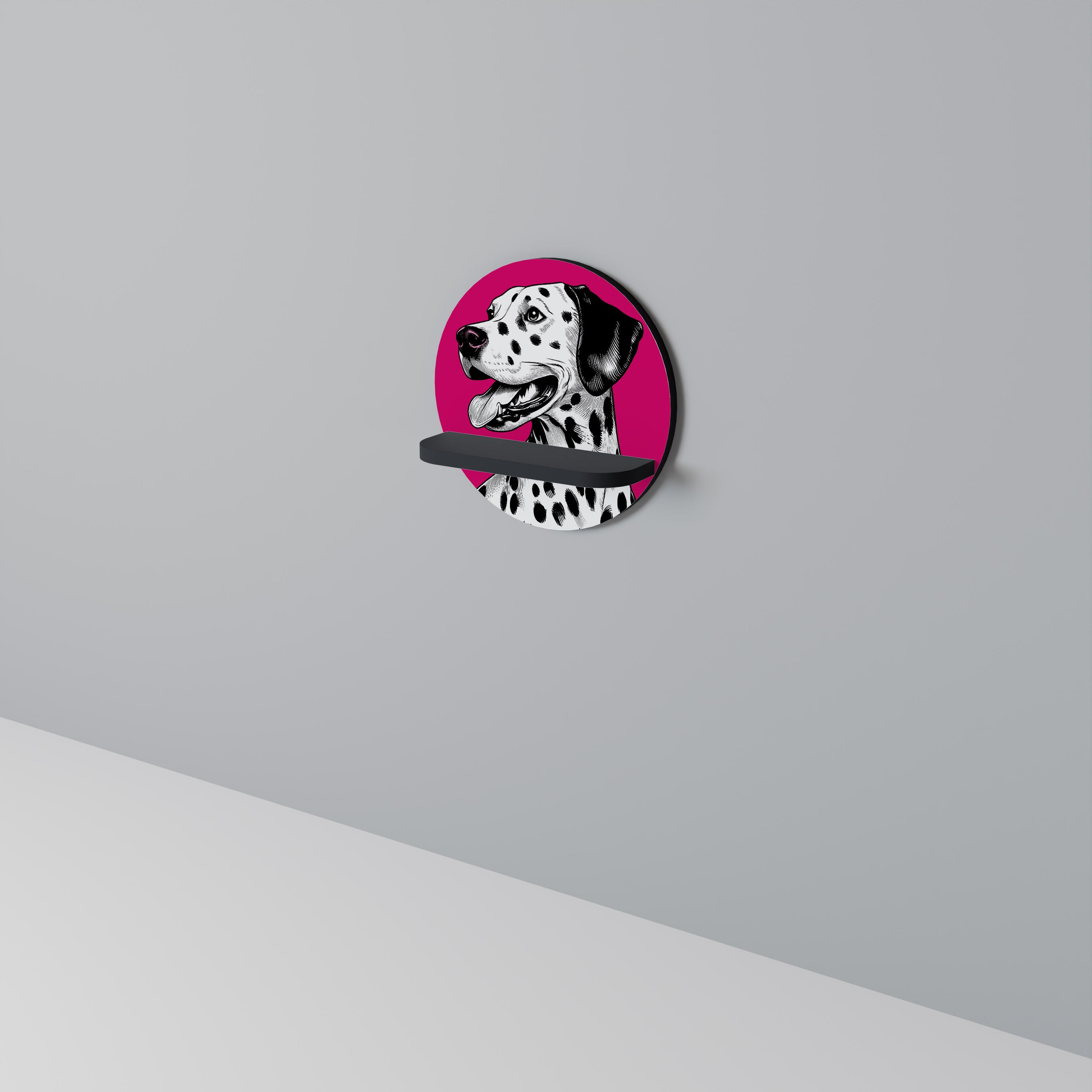 DALMATIAN SMILE Półka okrągła Czarna