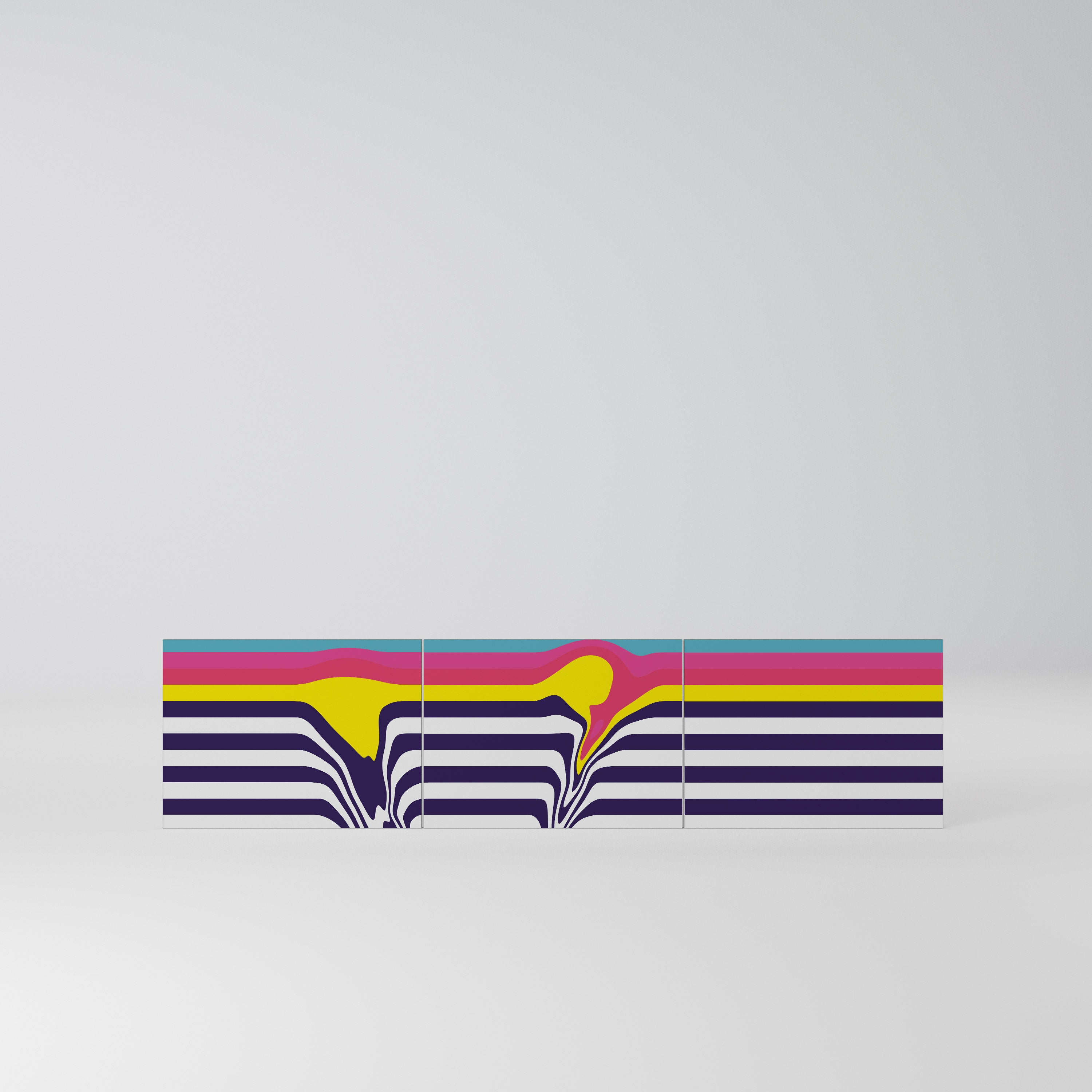 COLORFUL DIVERSION Komplet 3 frontów do szafki RTV 3-drzwiowej