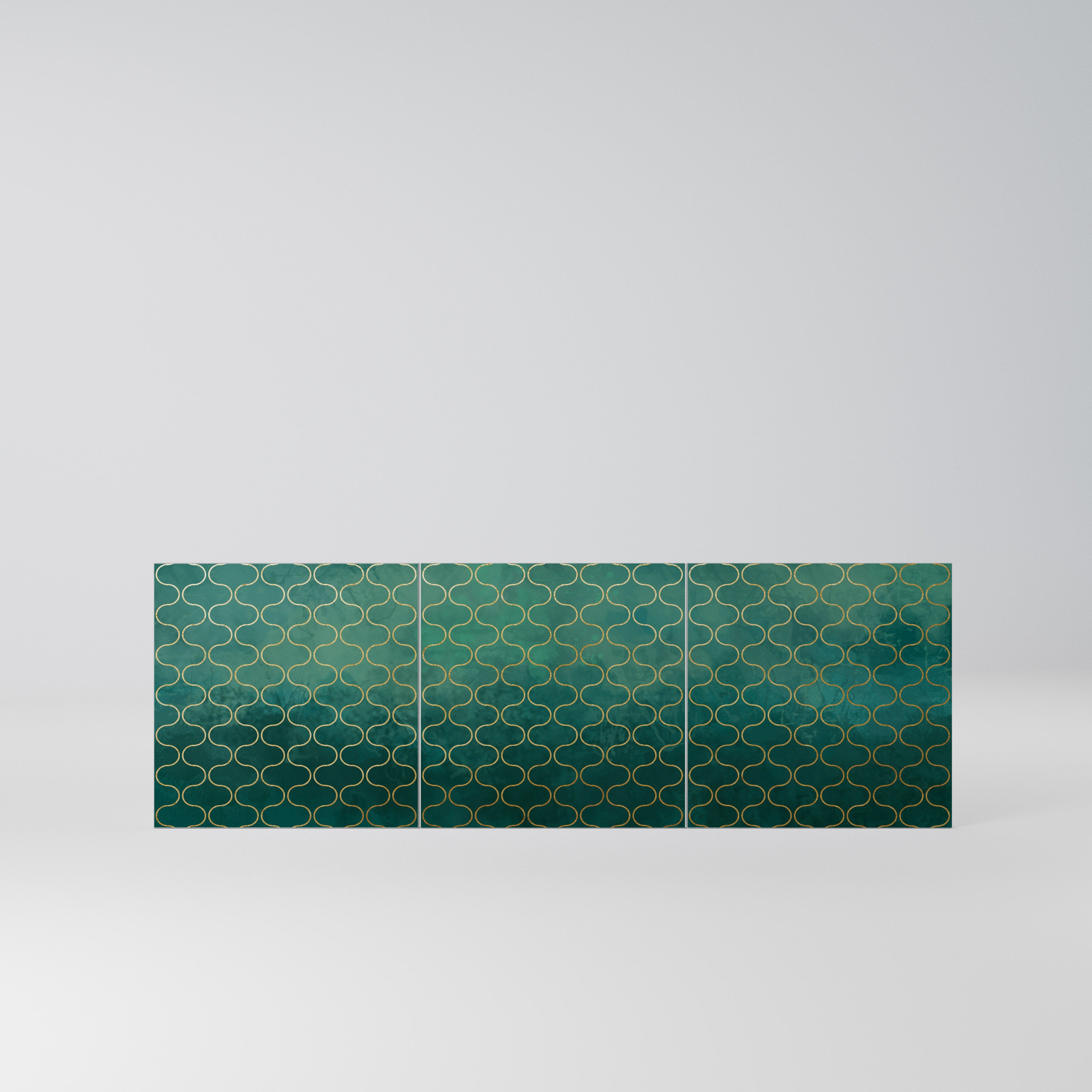 TESSELATED GREENERY Komplet 3 frontów do komody 3-drzwiowej
