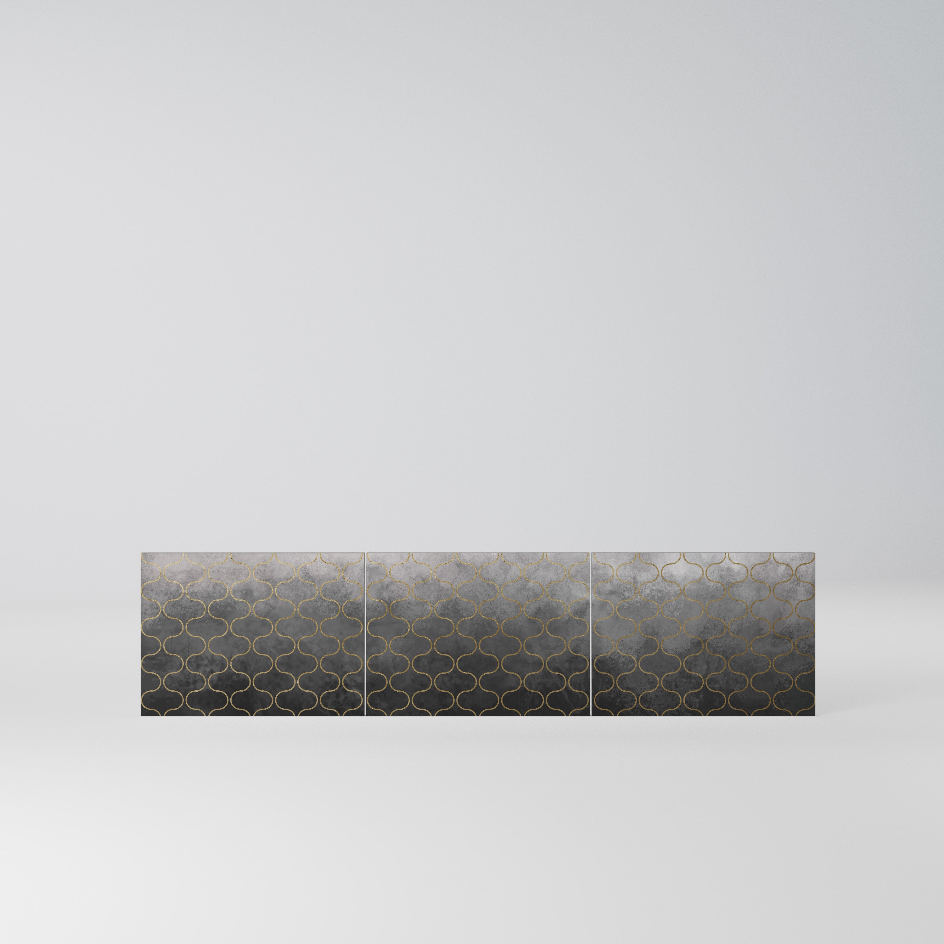 TESSELATED GRAYISH Komplet 3 frontów do szafki RTV 3-drzwiowej