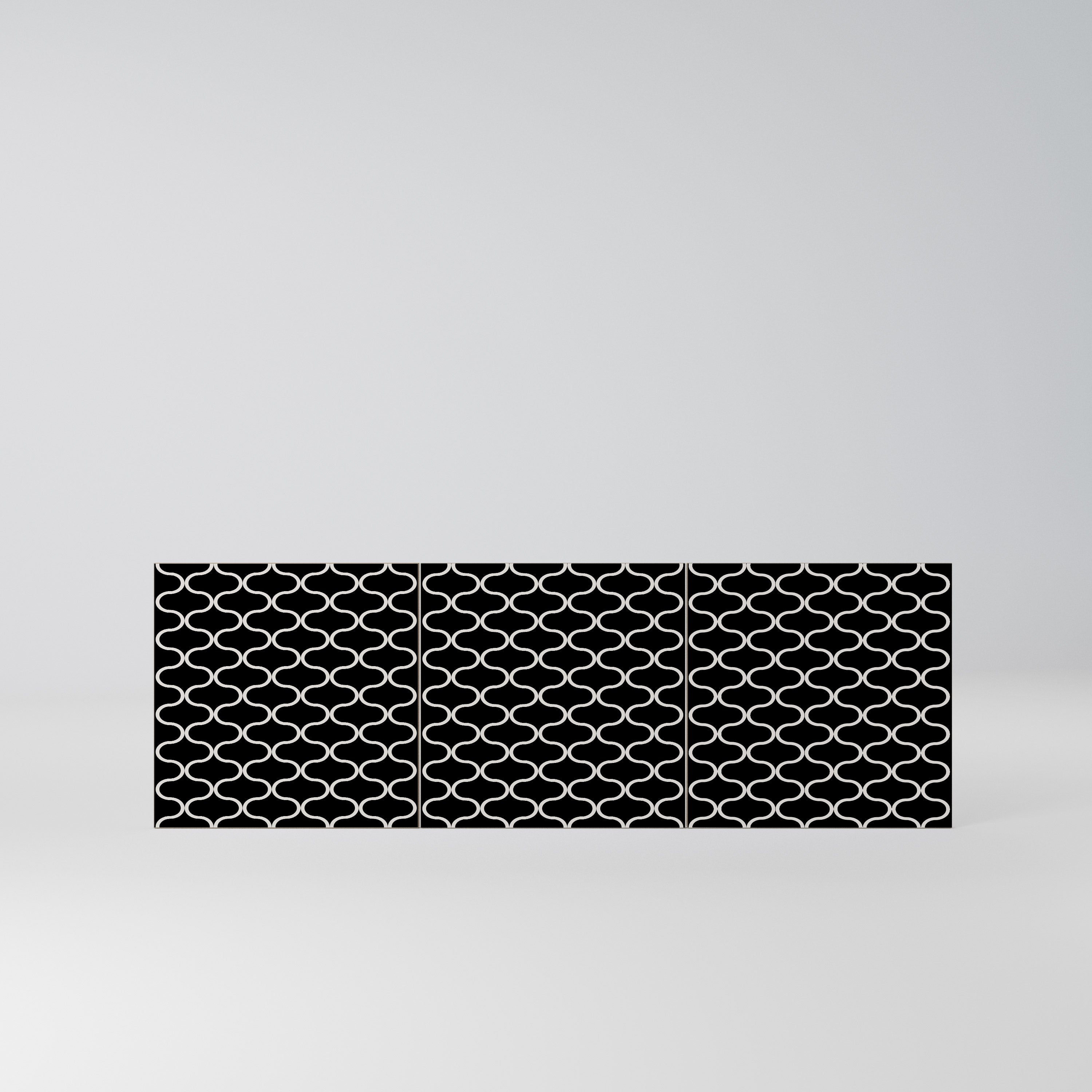 TESSELATED BLACKNESS Komplet 3 frontów do komody 3-drzwiowej
