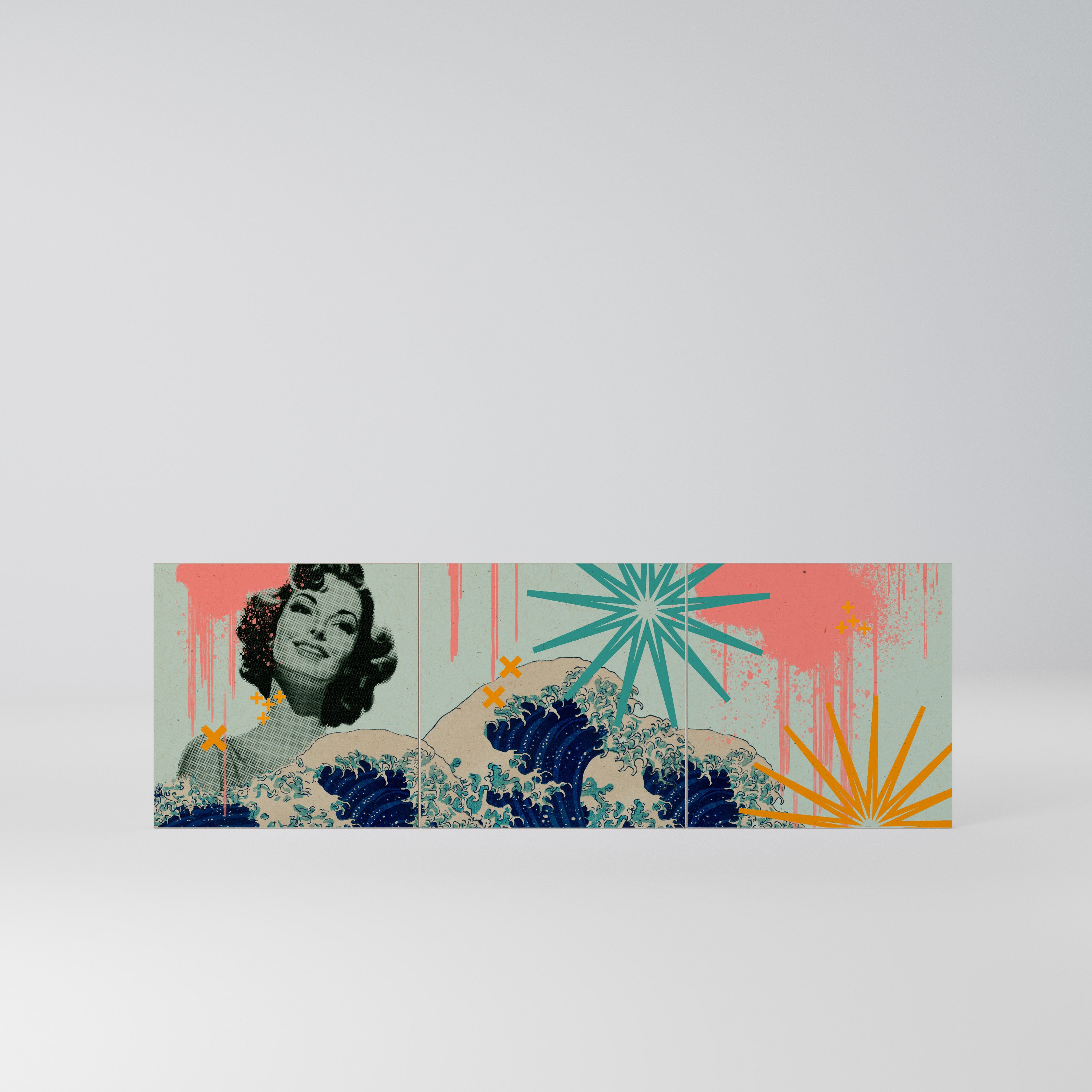 KANAGAWA BEAUTY Komplet 3 frontów do komody 3-drzwiowej