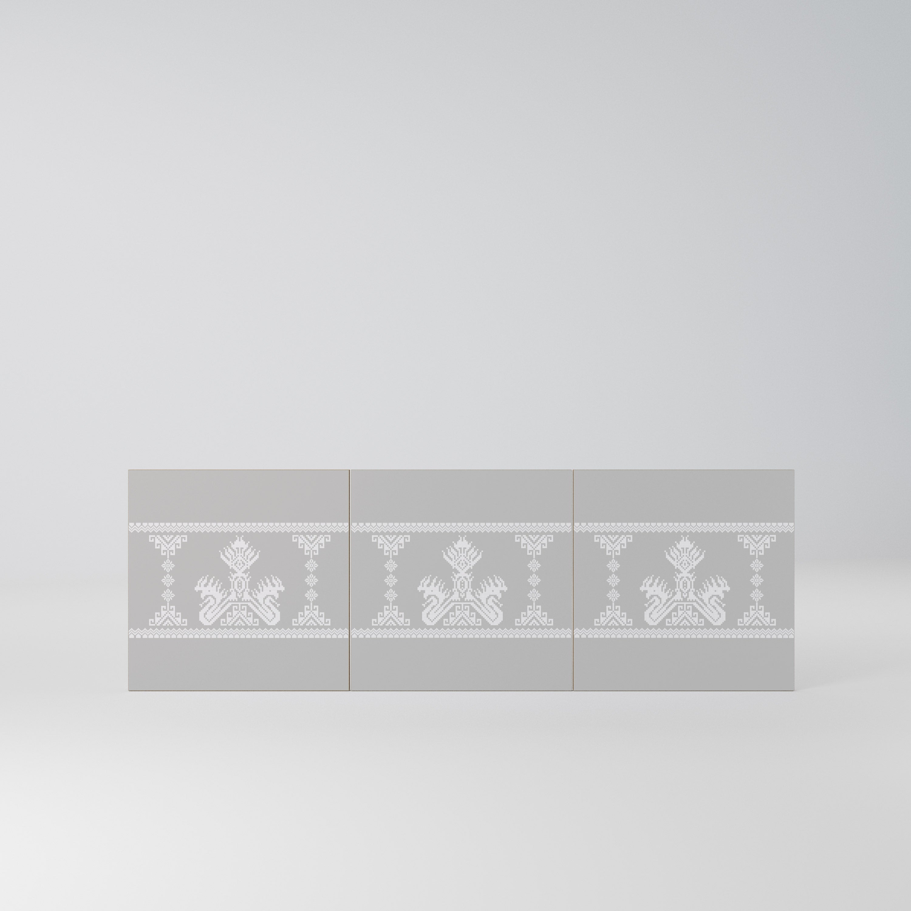 THAI GRAY Komplet 3 frontów do komody 3-drzwiowej