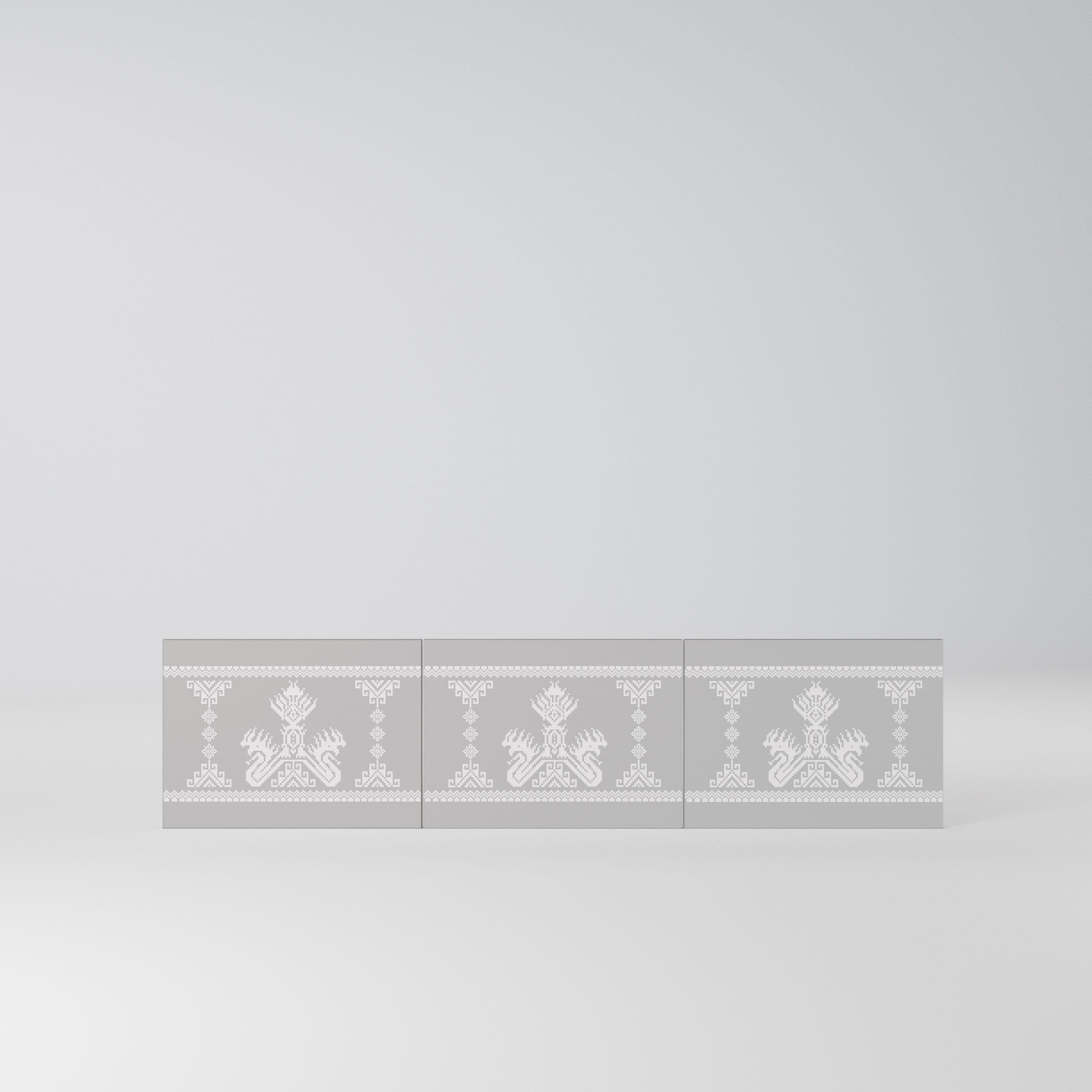 THAI GRAY Komplet 3 frontów do szafki RTV 3-drzwiowej