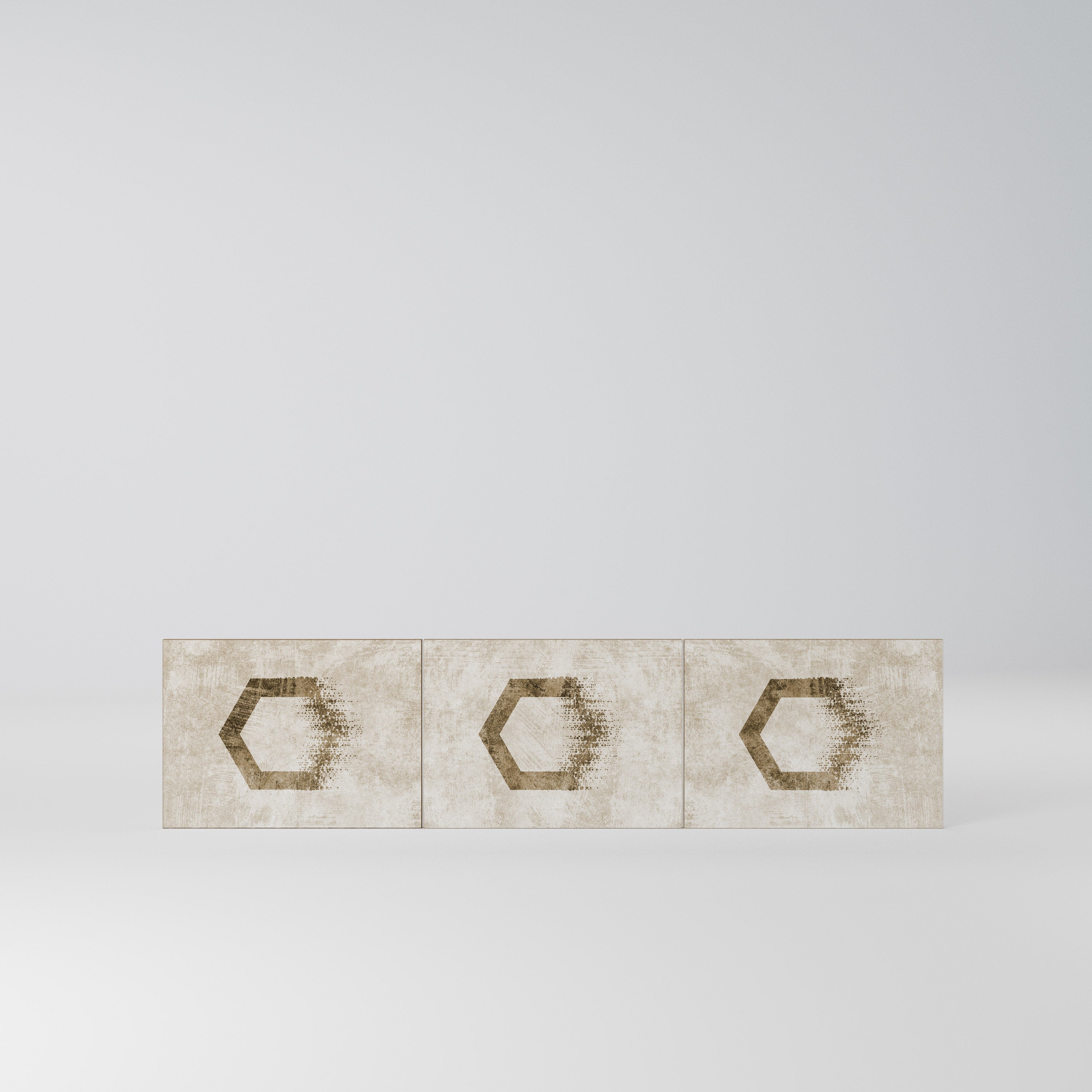 HEXAGONAL SHAPES Komplet 3 frontów do szafki RTV 3-drzwiowej