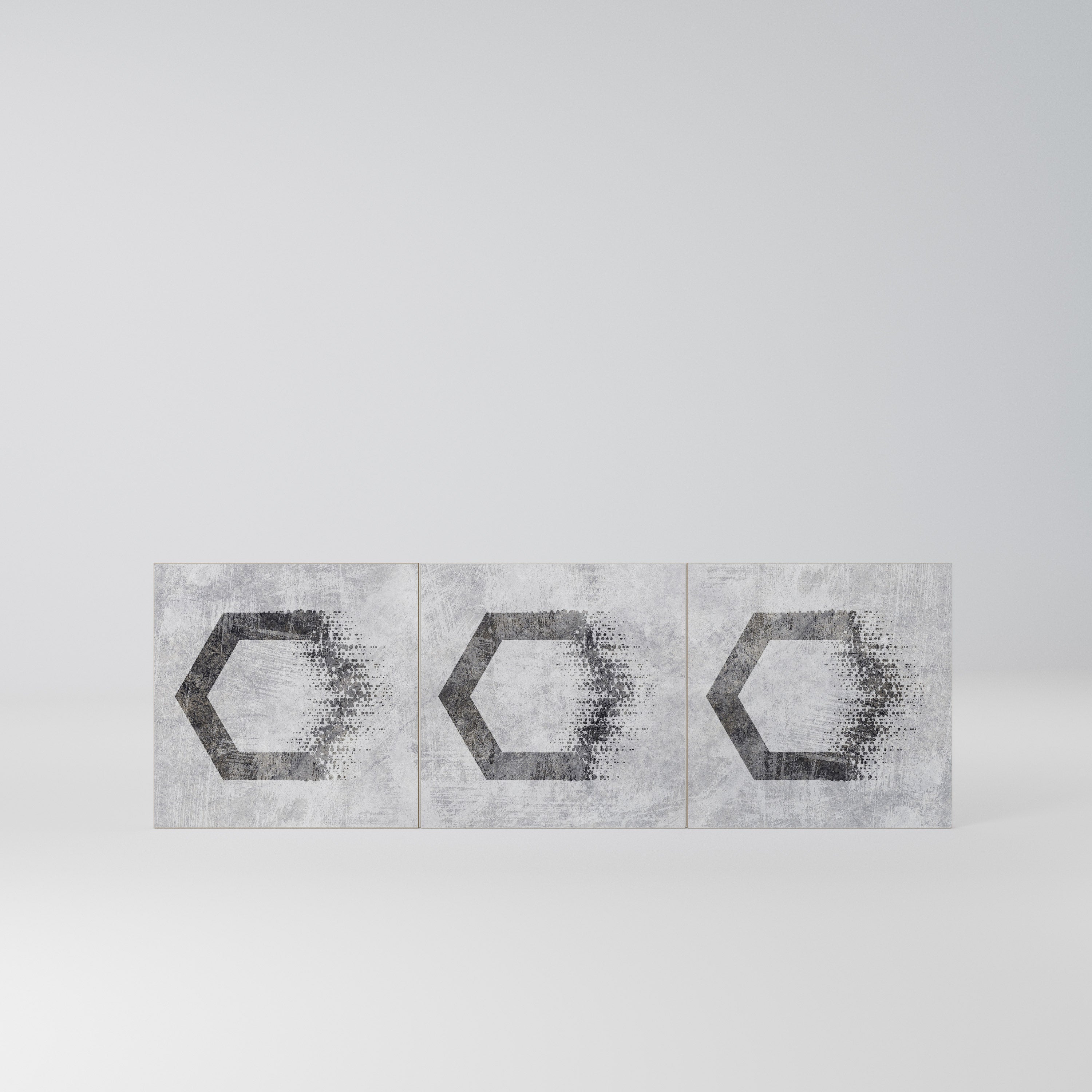 HEXAGONAL FIGURES Komplet 3 frontów do komody 3-drzwiowej