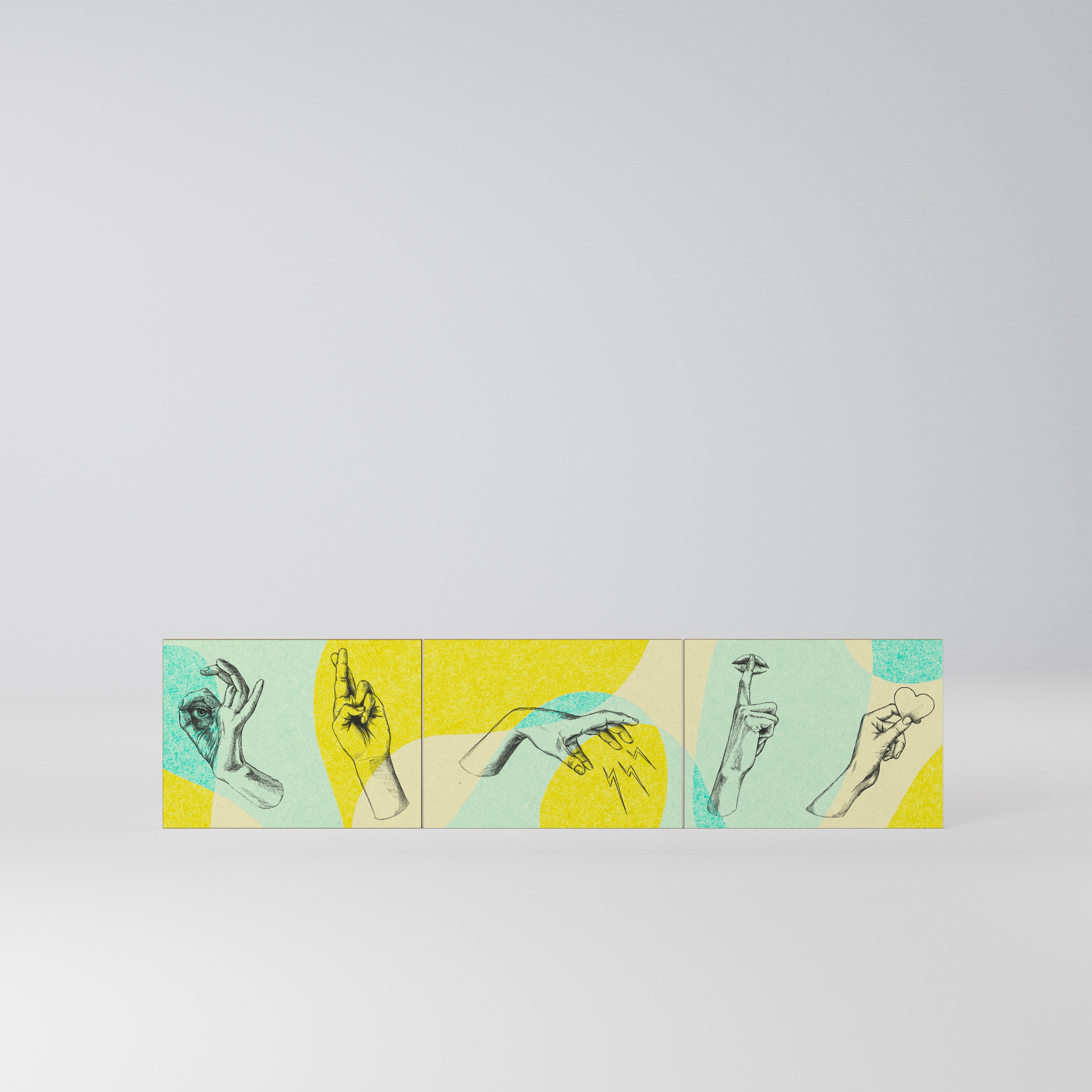 BODY LANGUAGE Komplet 3 frontów do szafki RTV 3-drzwiowej