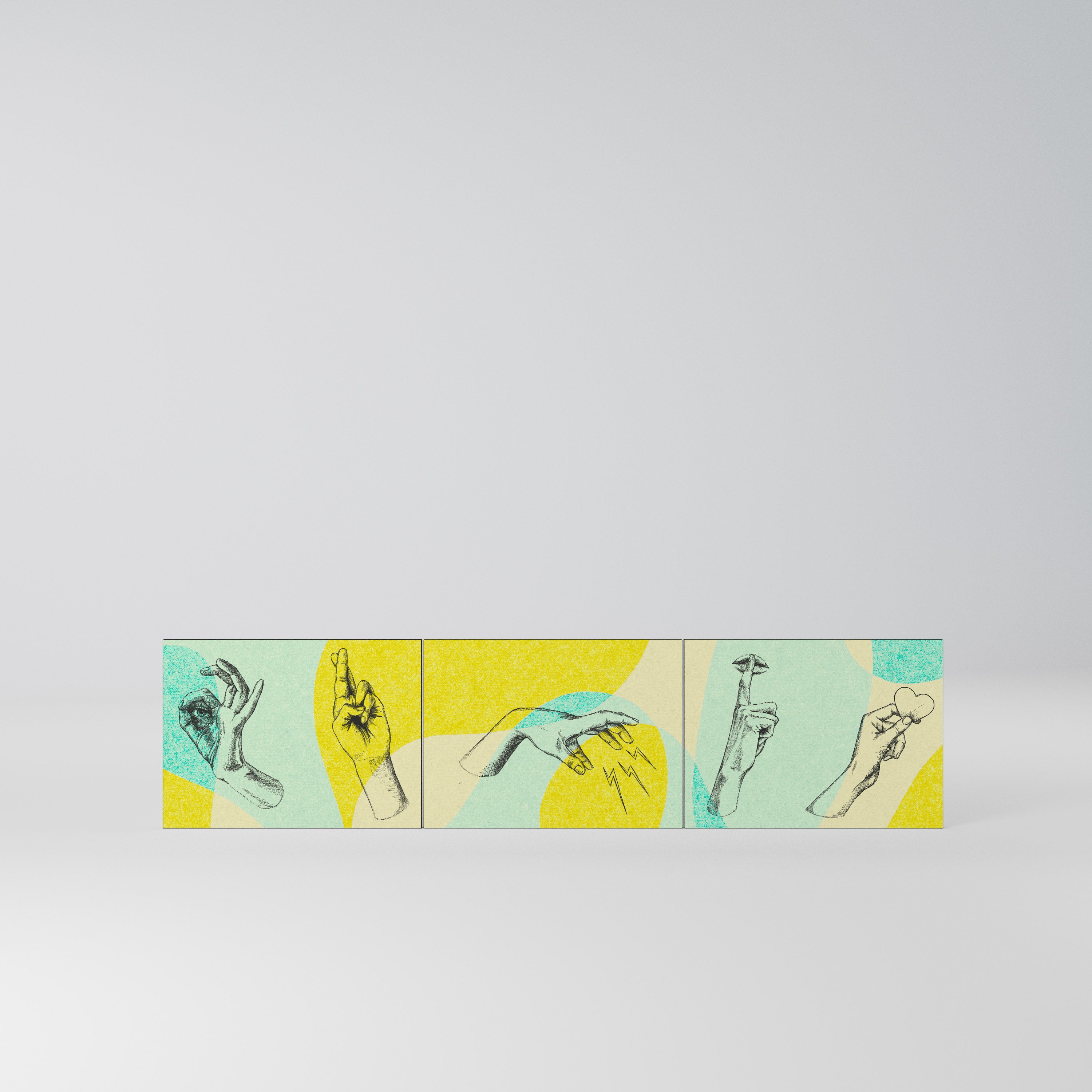 BODY LANGUAGE Komplet 3 frontów do szafki RTV 3-drzwiowej