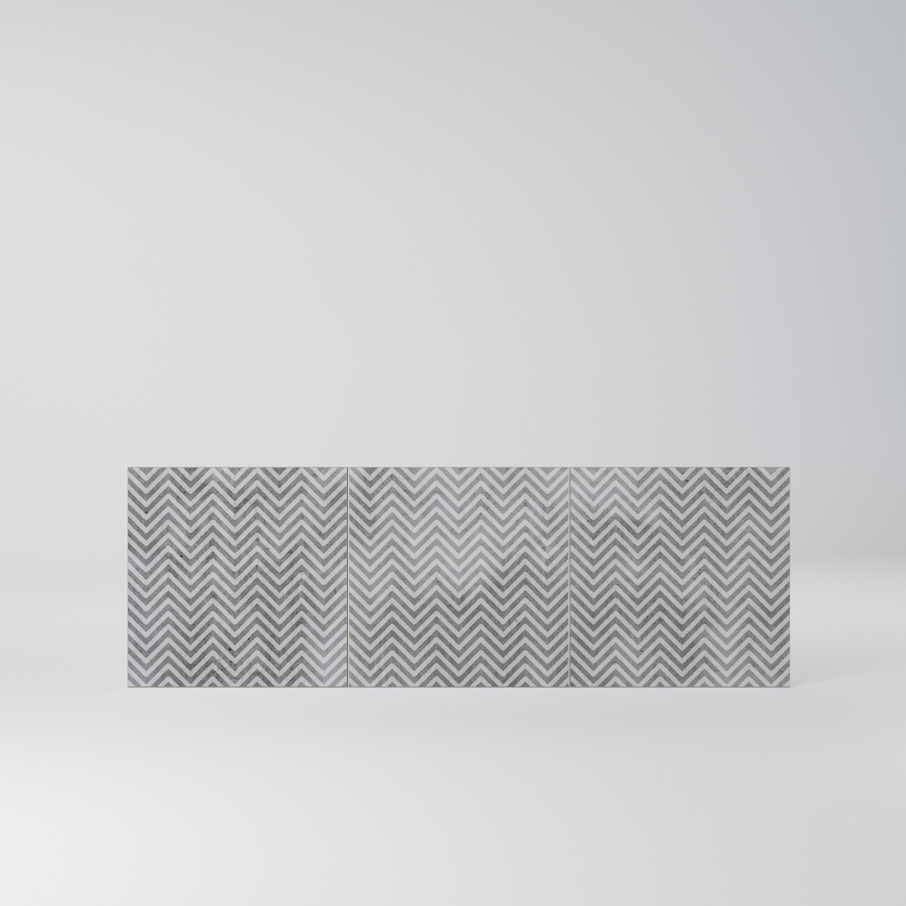 CONCRETE ZIG ZAG Komplet 3 frontów do komody 3-drzwiowej