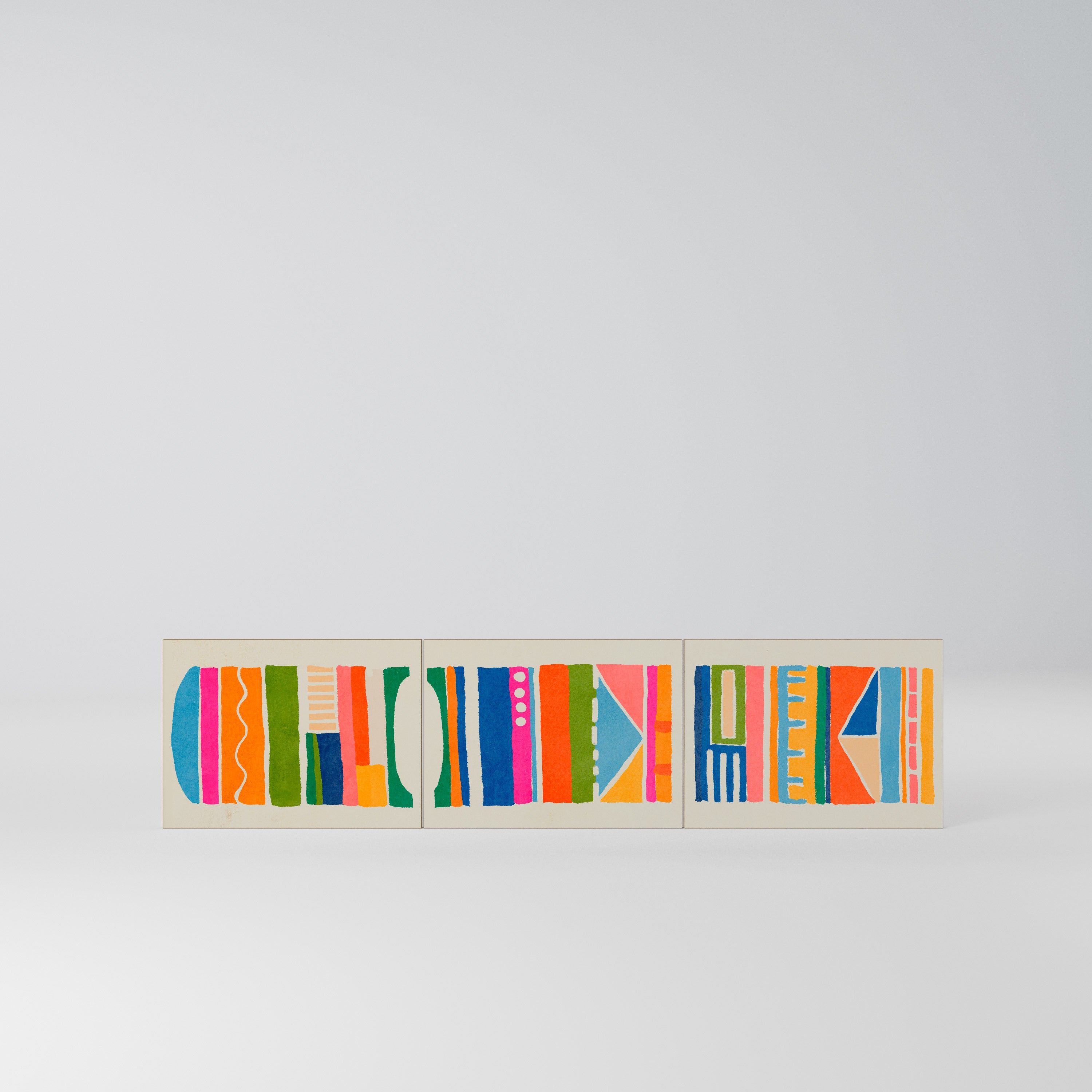 GEOMETRIC SHINE Komplet 3 frontów do szafki RTV 3-drzwiowej