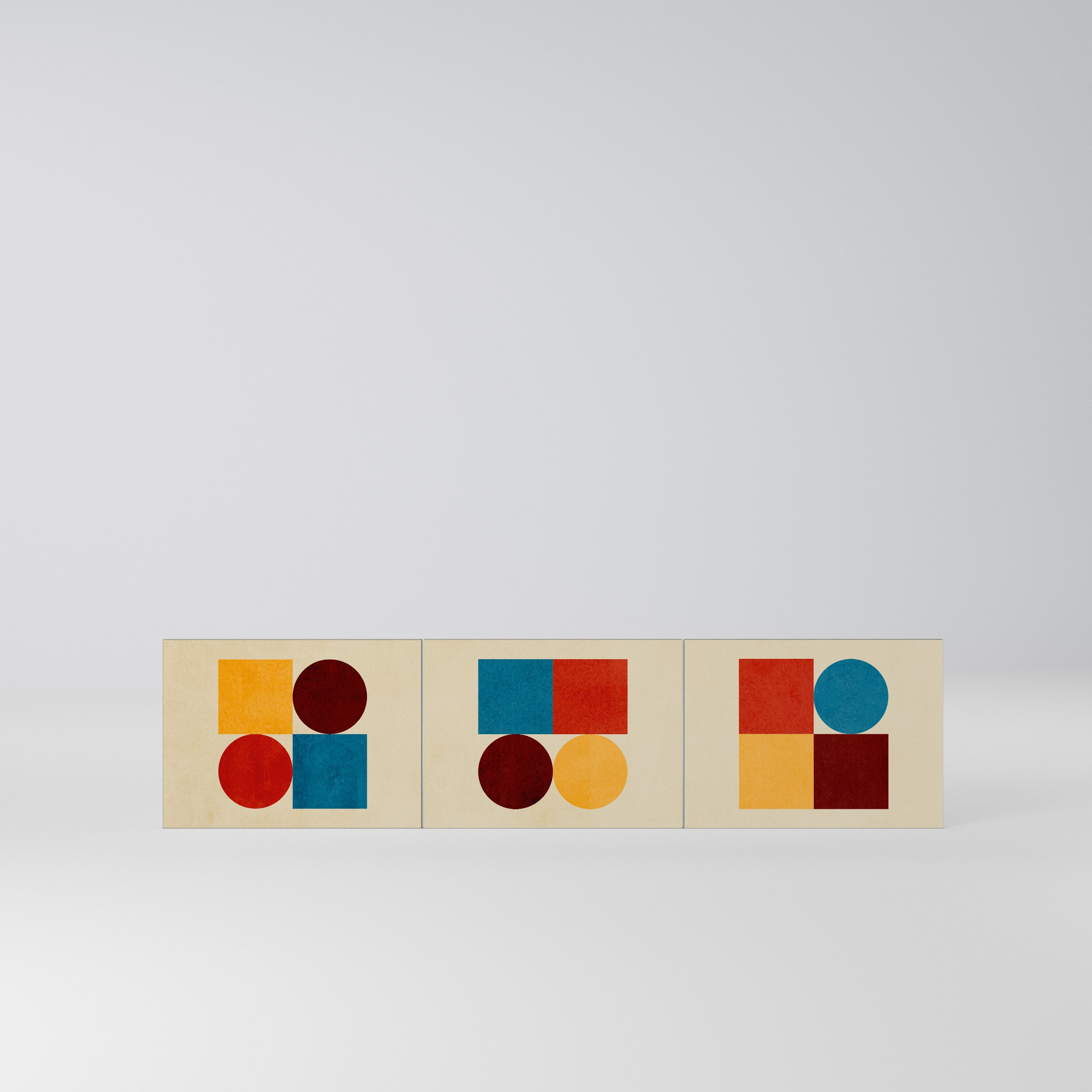 GEOMETRIC PUZZLE Komplet 3 frontów do szafki RTV 3-drzwiowej