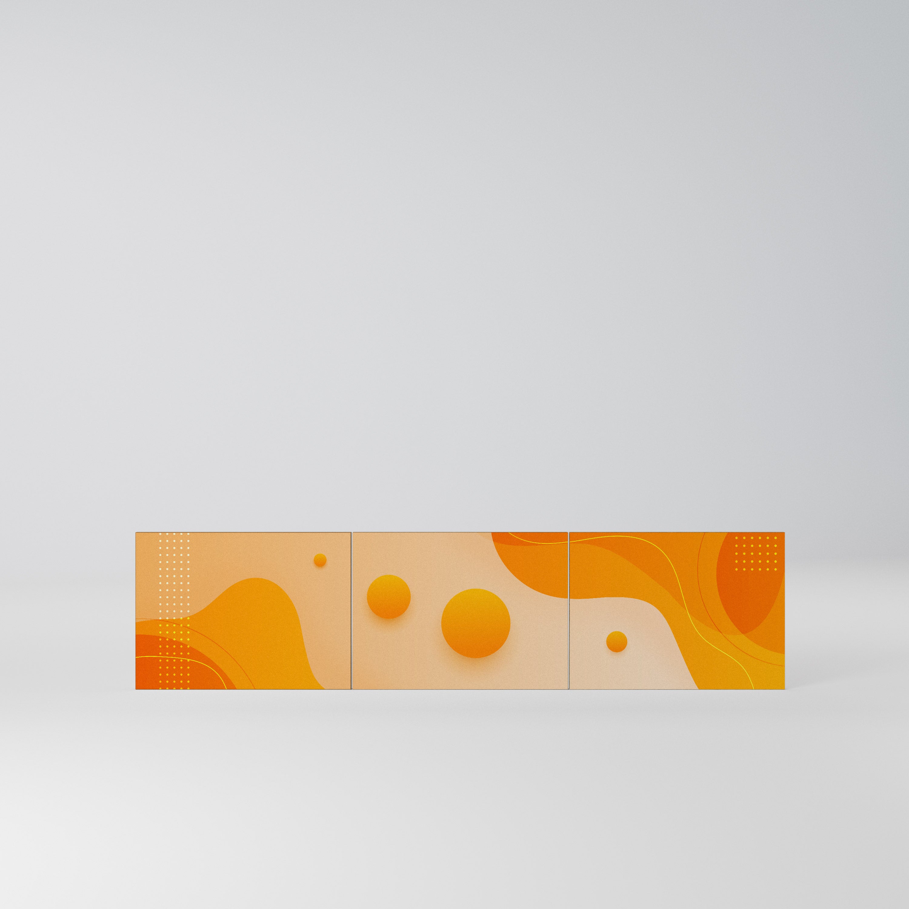 ORANGE ARRANGEMENT Komplet 3 frontów do szafki RTV 3-drzwiowej