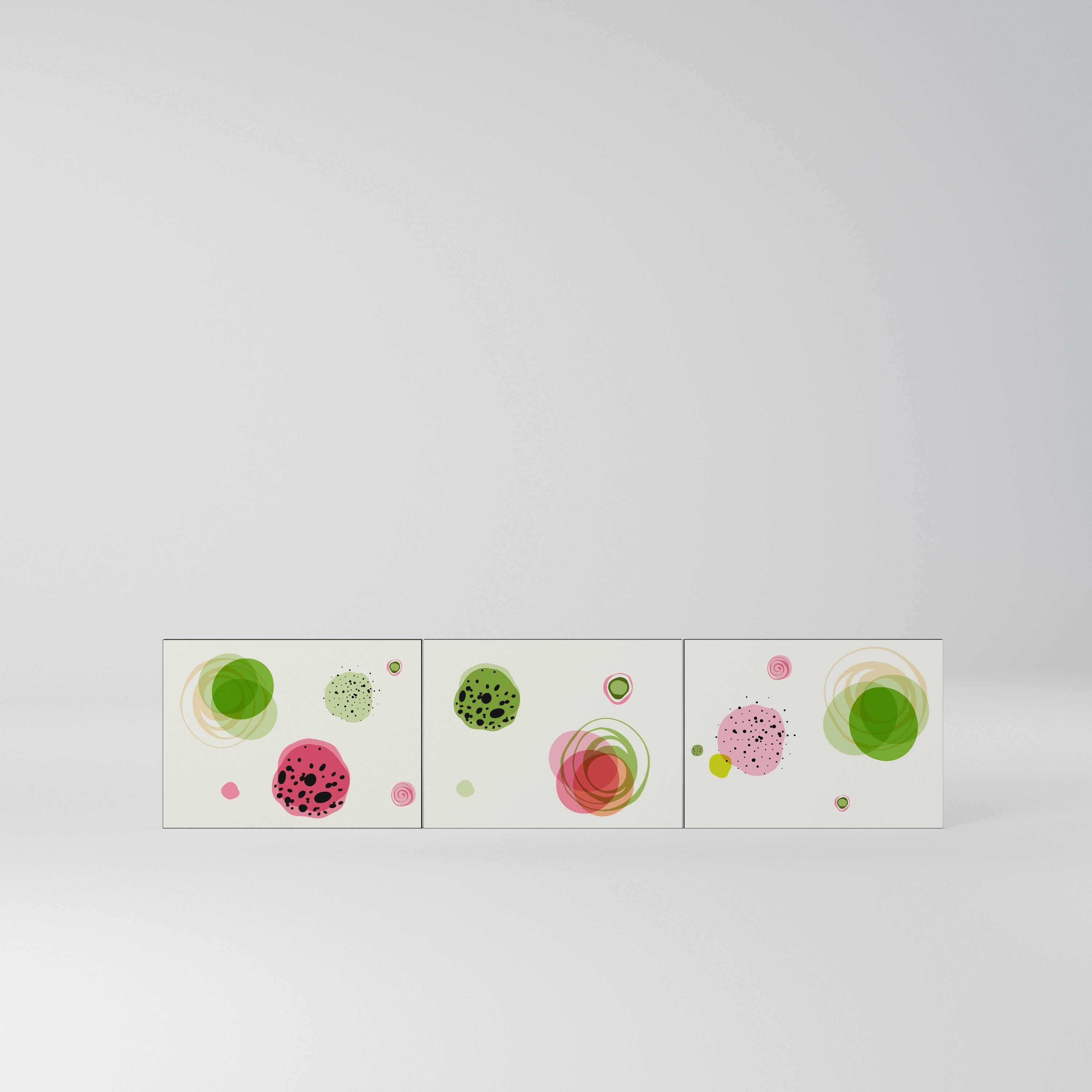 COLORFUL COSMOS Komplet 3 frontów do szafki RTV 3-drzwiowej