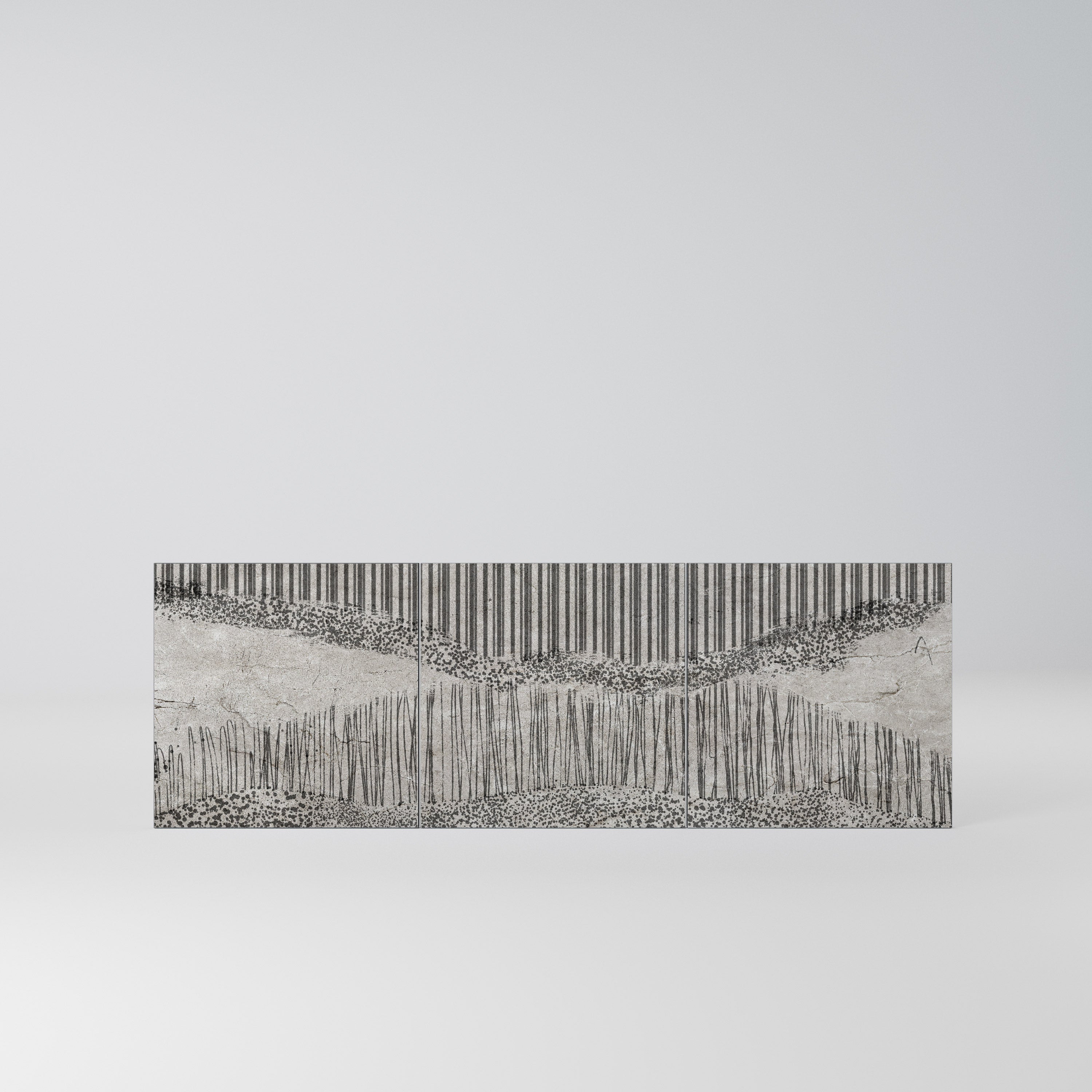 GRAIN LINES Komplet 3 frontów do komody 3-drzwiowej