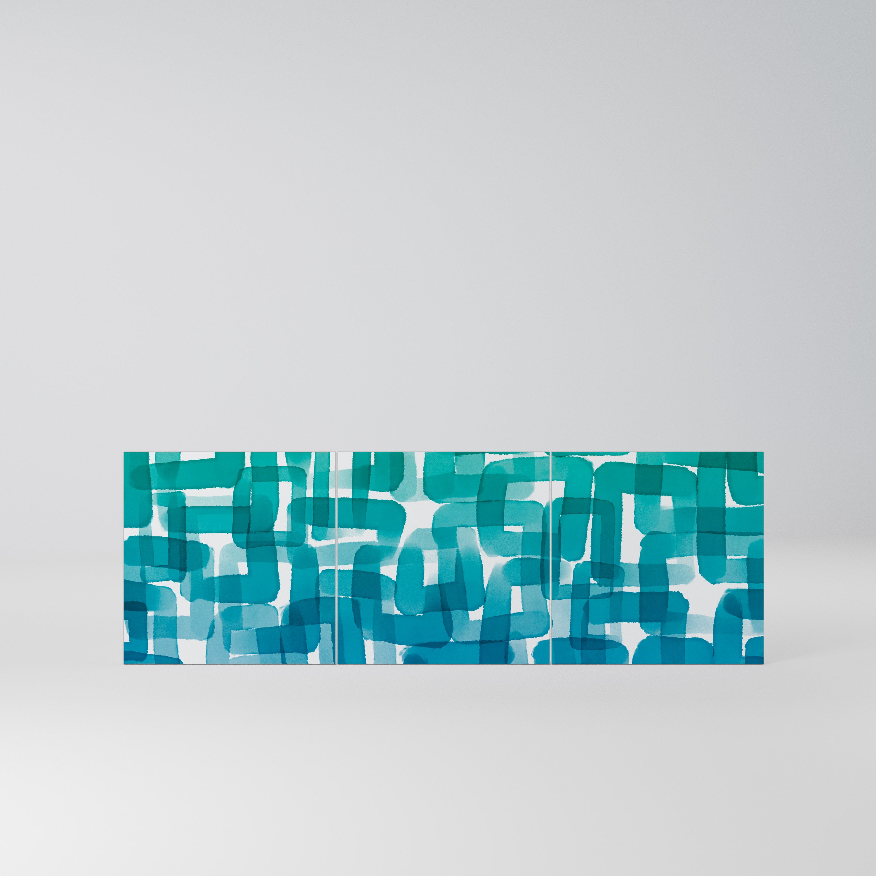 TURQUOISE RECTANGLES Komplet 3 frontów do komody 3-drzwiowej
