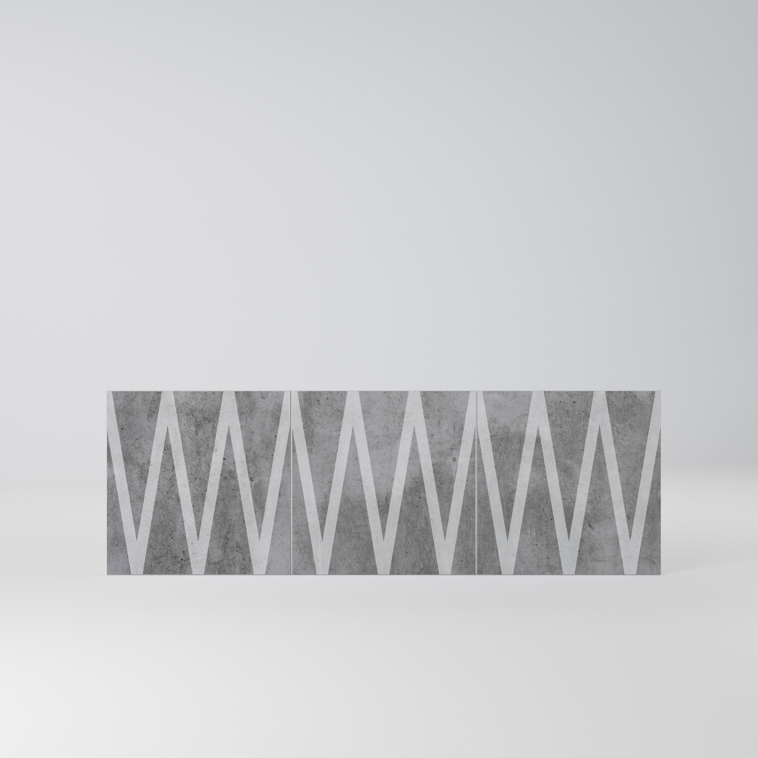 SOLID ZIG ZAG Komplet 3 frontów do komody 3-drzwiowej