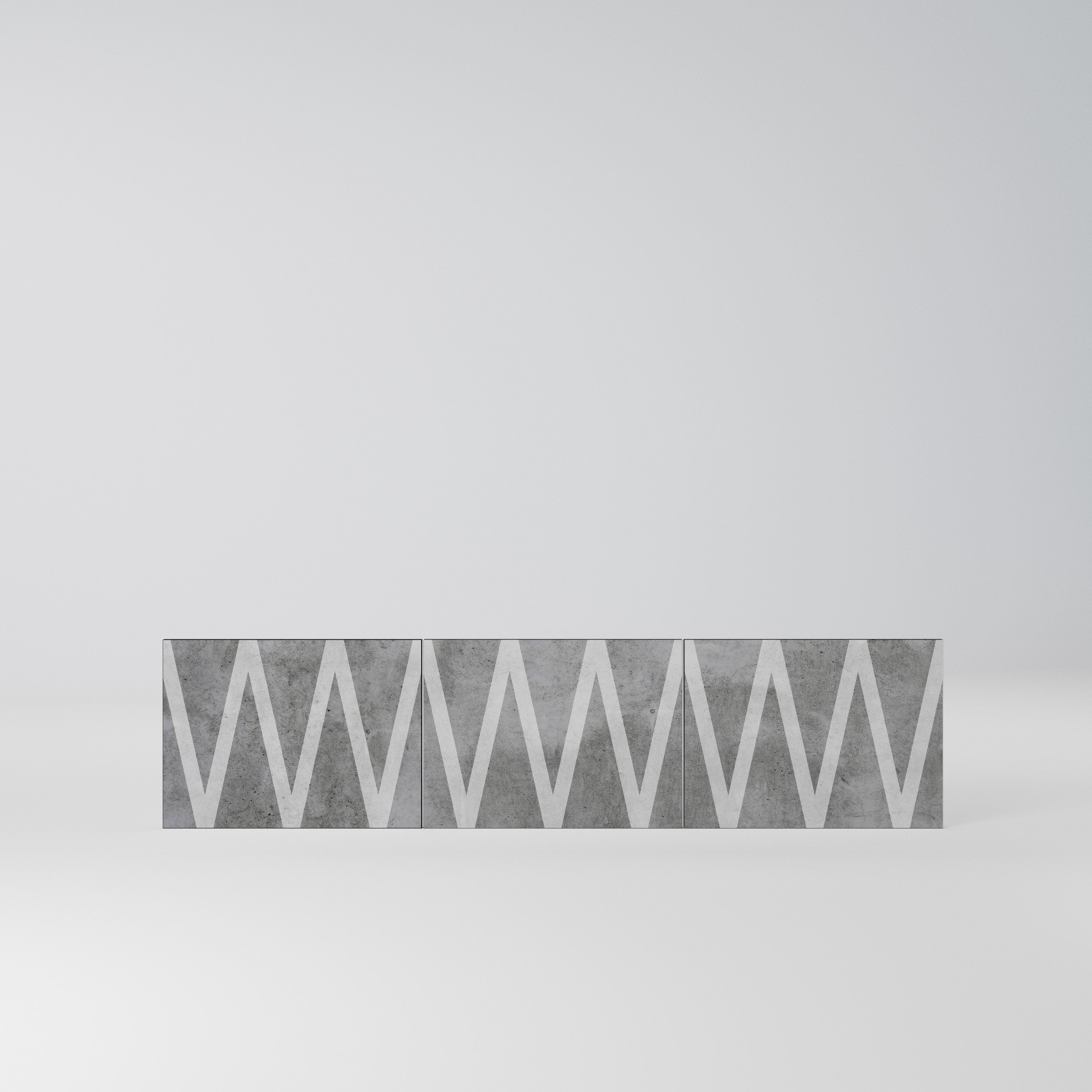 SOLID ZIG ZAG Komplet 3 frontów do szafki RTV 3-drzwiowej
