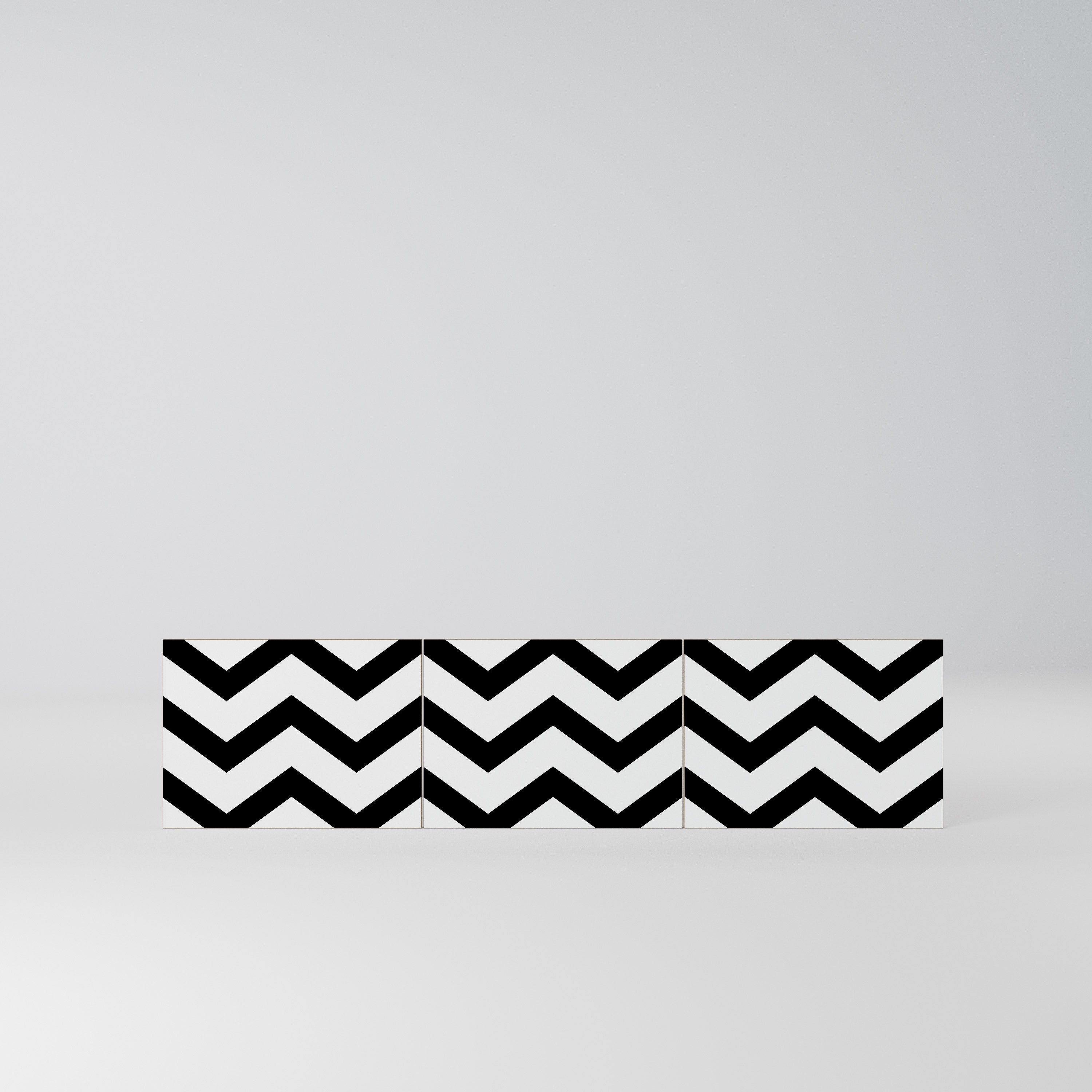 CLASSIC ZIG ZAG Komplet 3 frontów do szafki RTV 3-drzwiowej