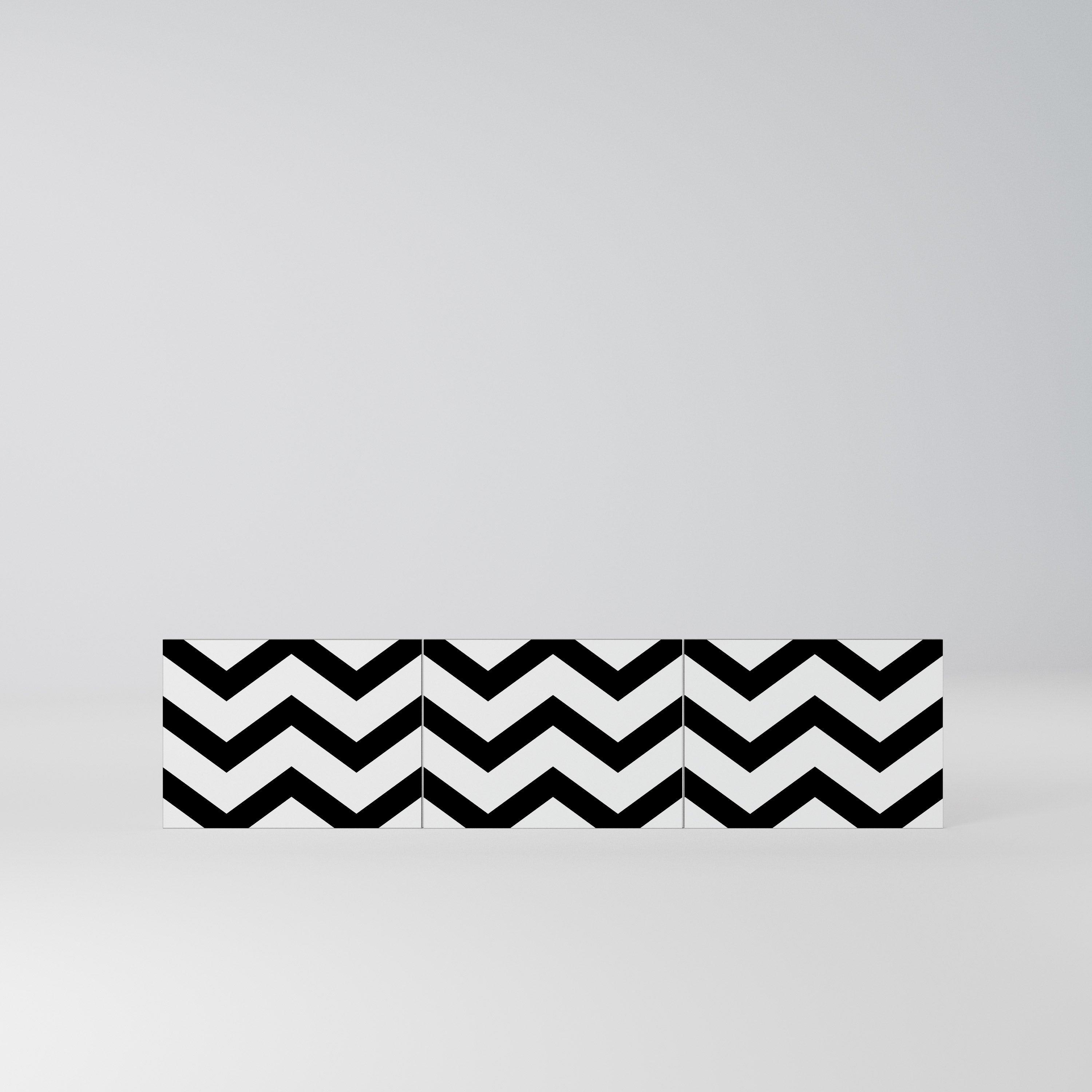 CLASSIC ZIG ZAG Komplet 3 frontów do szafki RTV 3-drzwiowej