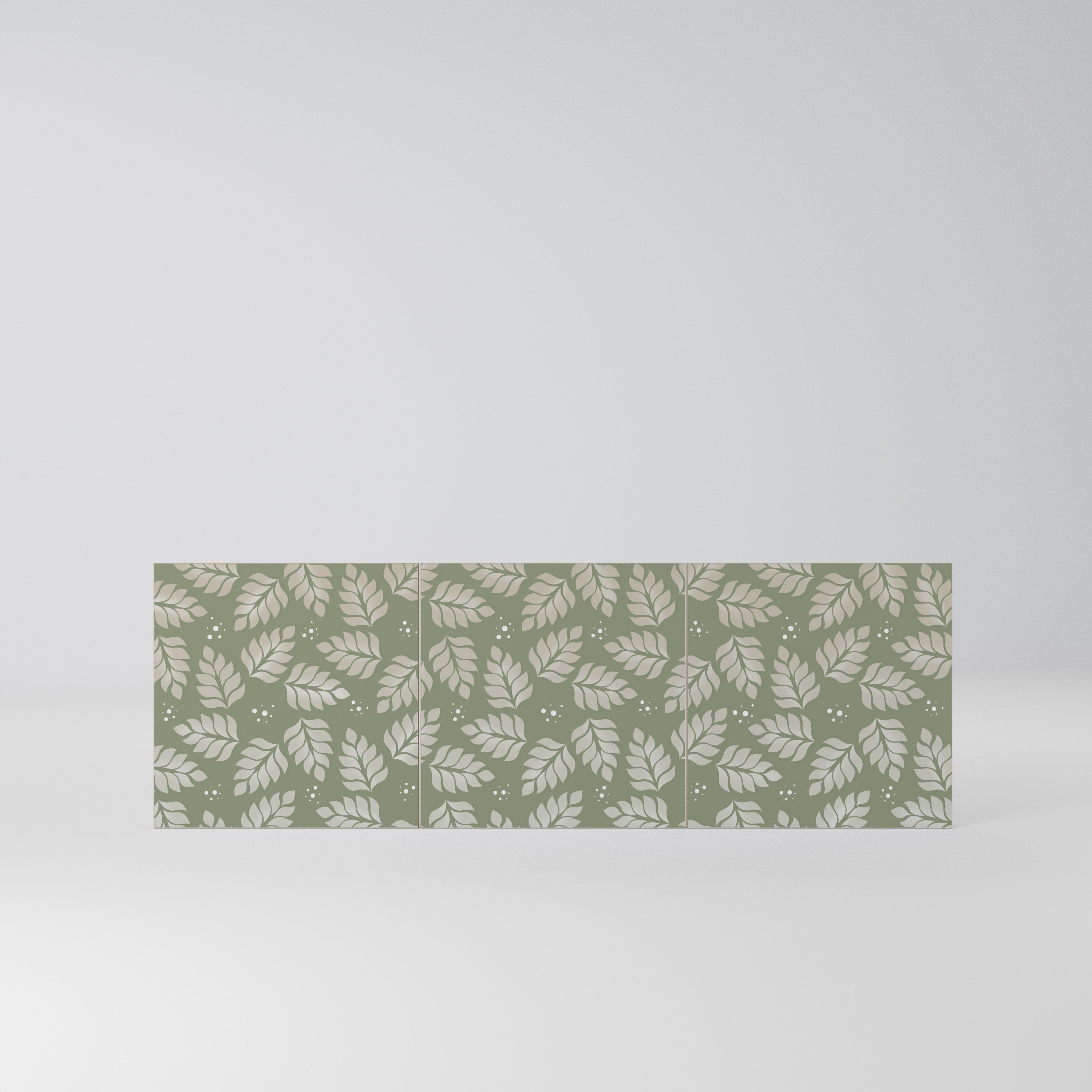 LEAVES ON GREEN Komplet 3 frontów do komody 3-drzwiowej