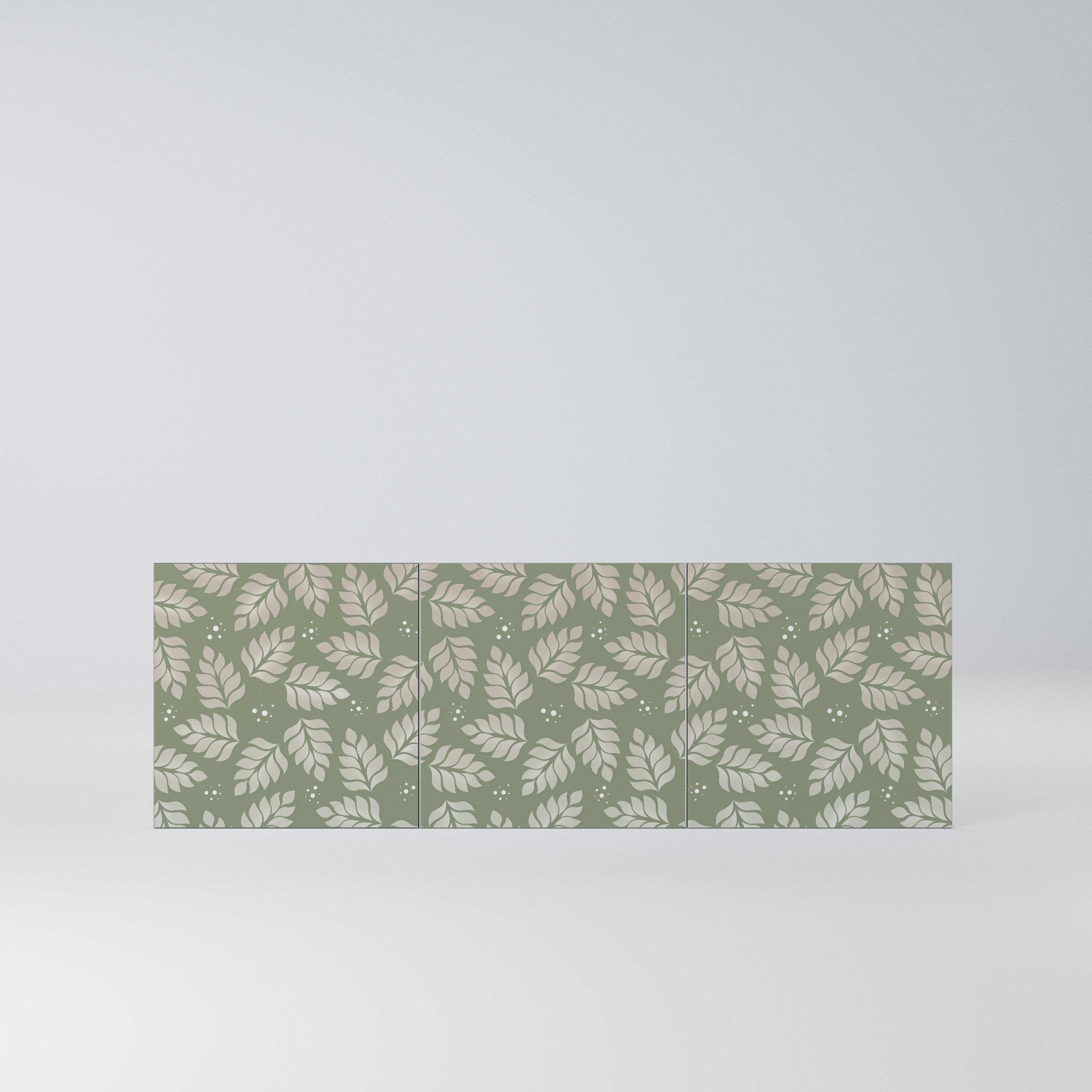 LEAVES ON GREEN Komplet 3 frontów do komody 3-drzwiowej