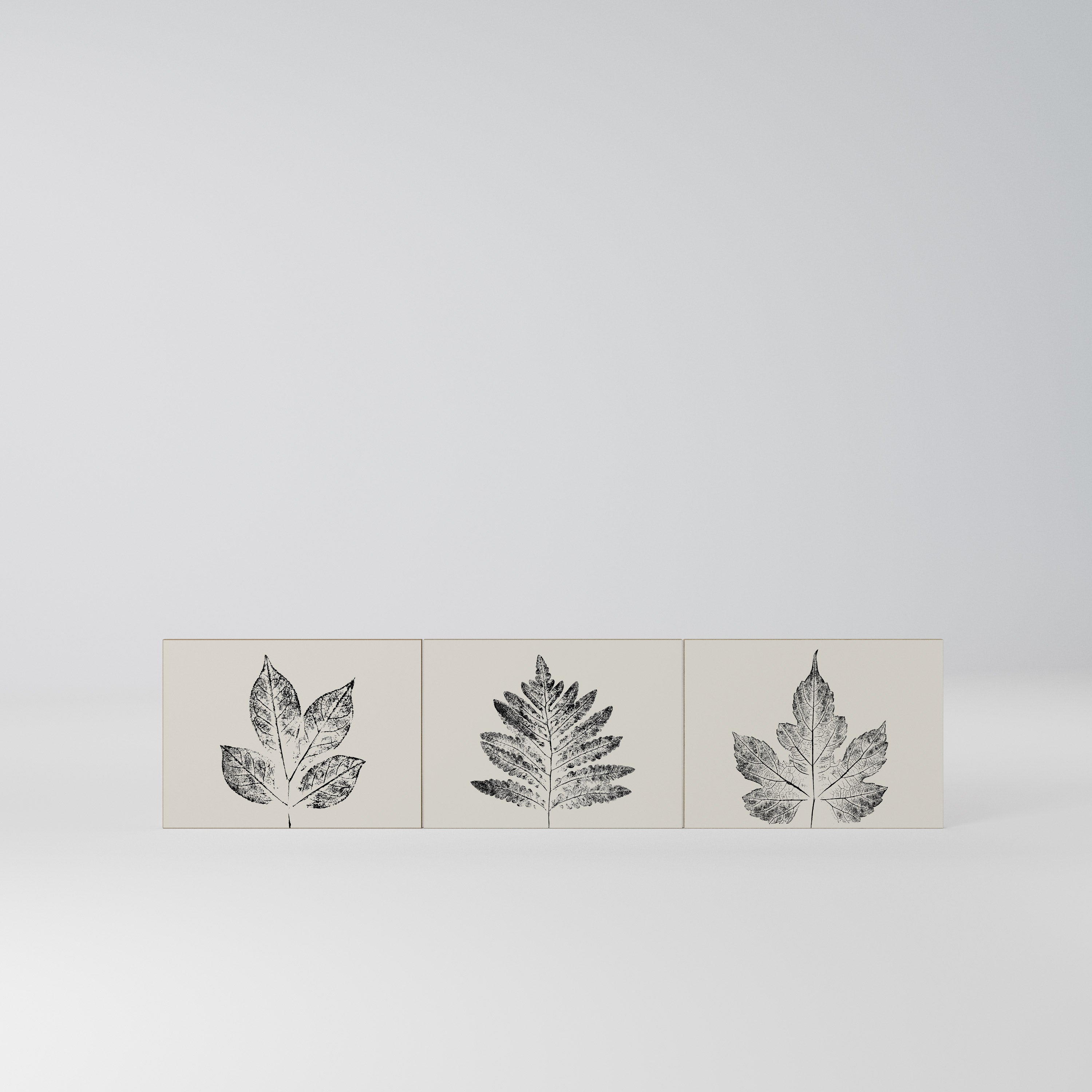 LEAFY STAMPS Komplet 3 frontów do szafki RTV 3-drzwiowej