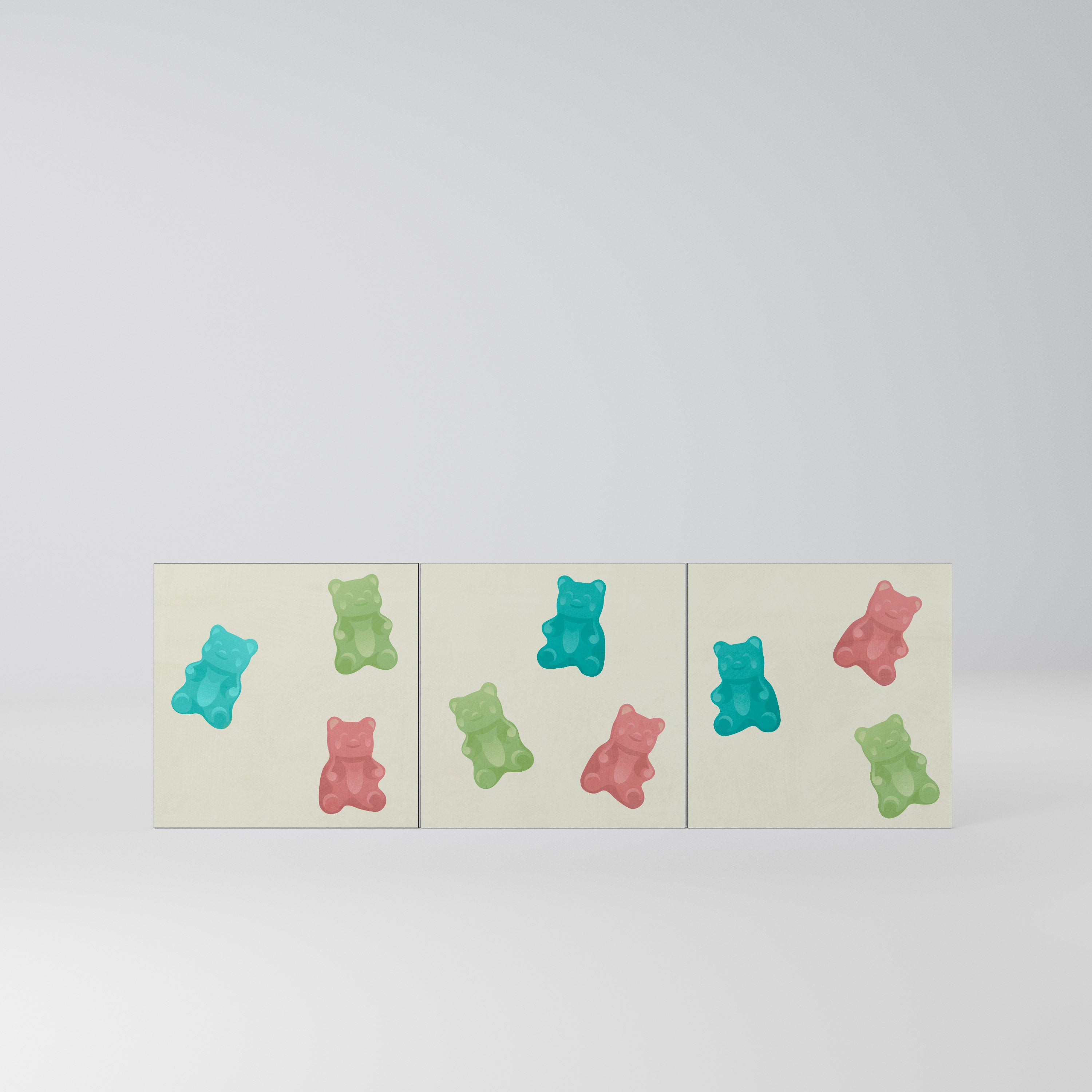 GUMMY BEARS Komplet 3 frontów do komody 3-drzwiowej