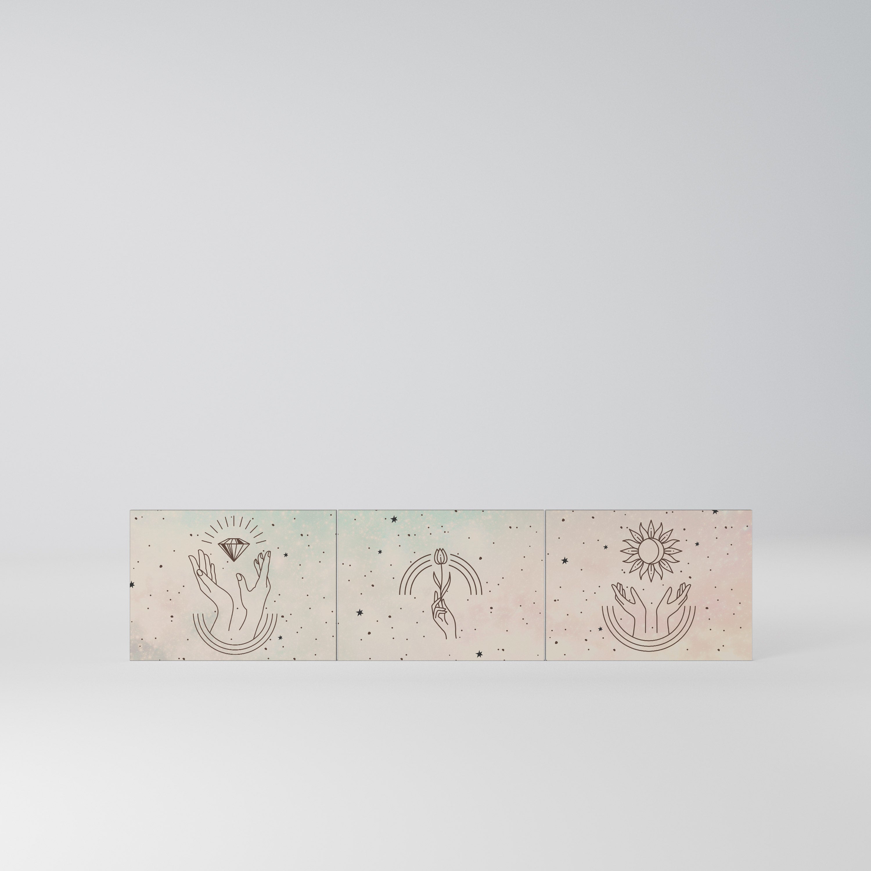 DELICATE BEAUTY Komplet 3 frontów do szafki RTV 3-drzwiowej