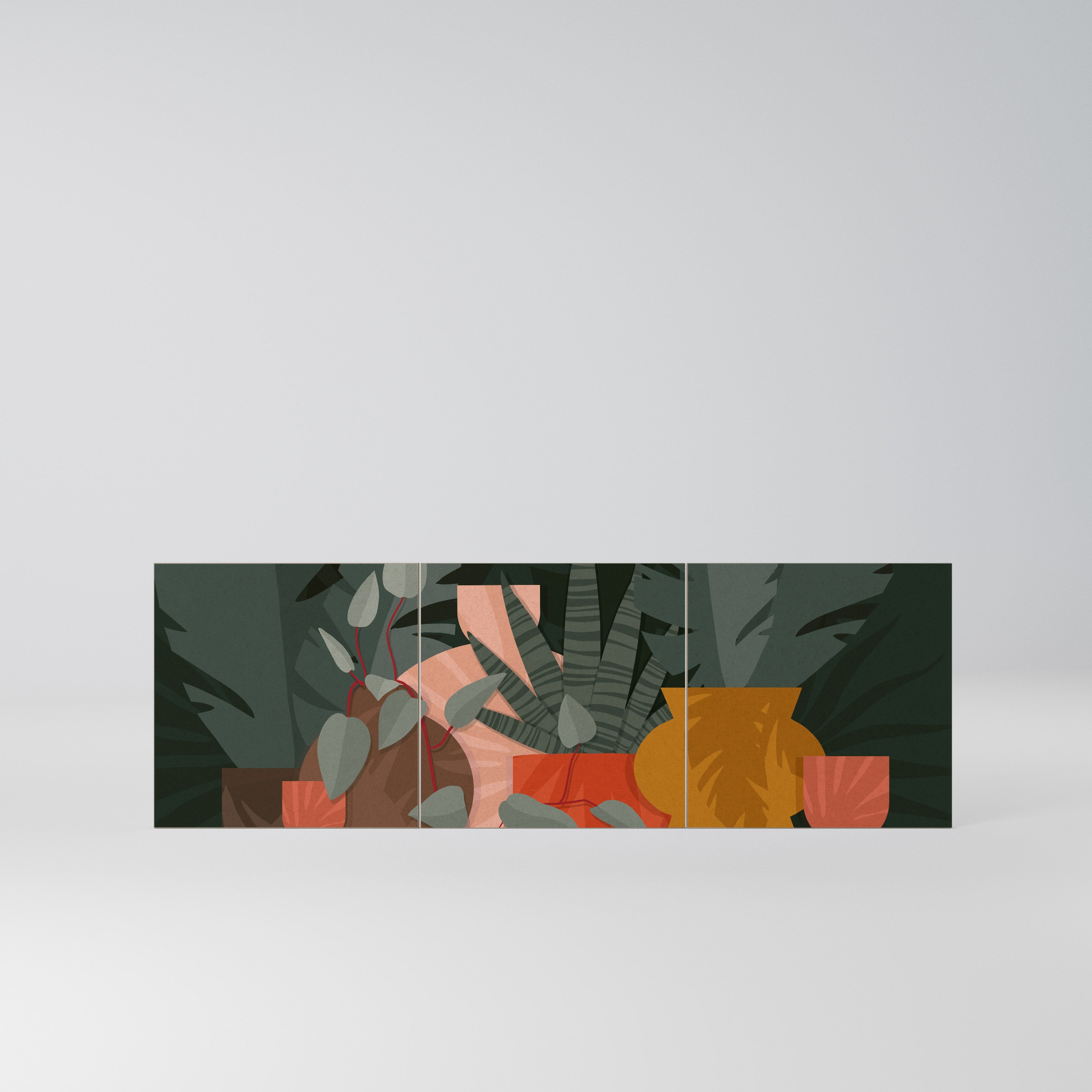 TROPICAL COMPOSITION Komplet 3 frontów do komody 3-drzwiowej