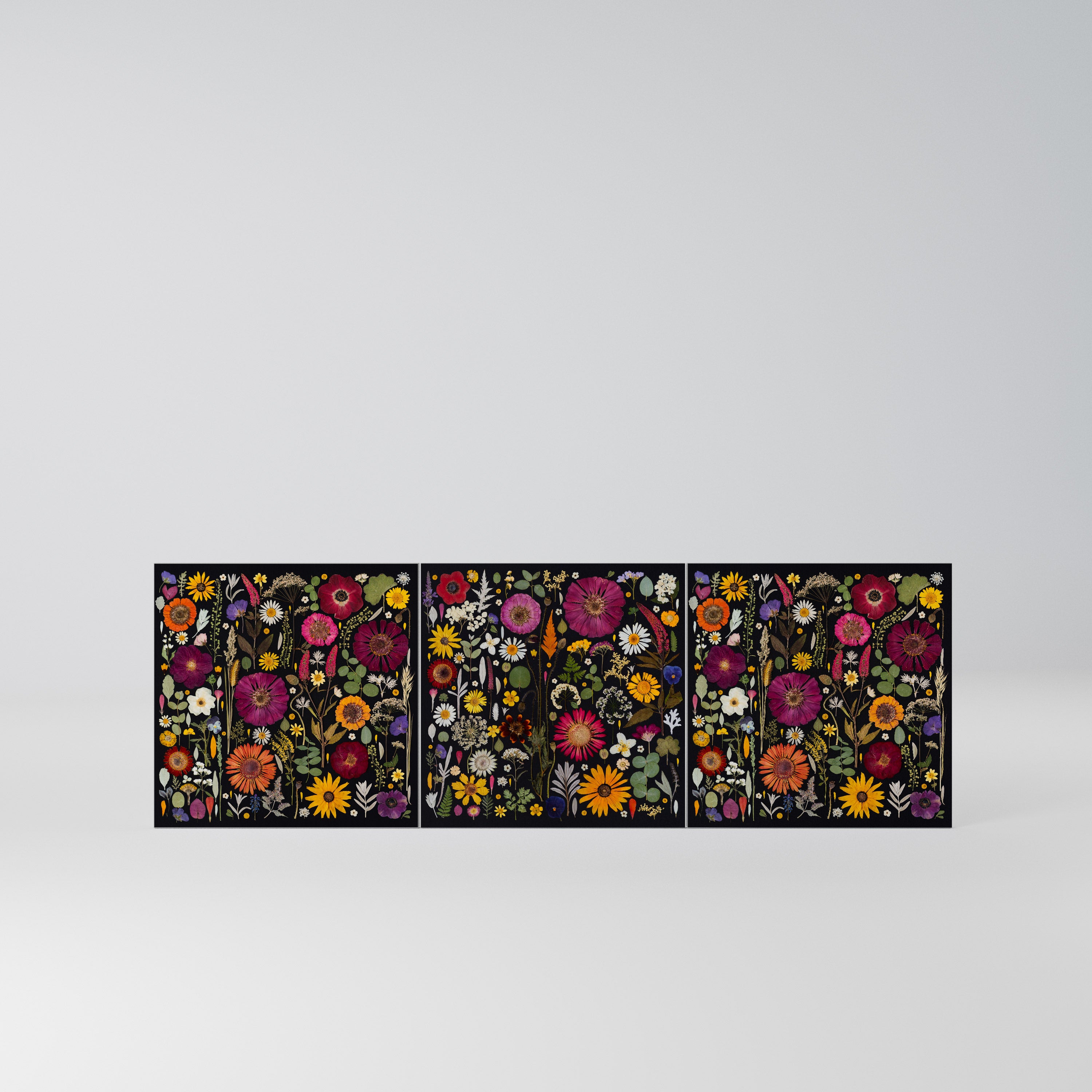 MIDNIGHT GARDEN Komplet 3 frontów do komody 3-drzwiowej