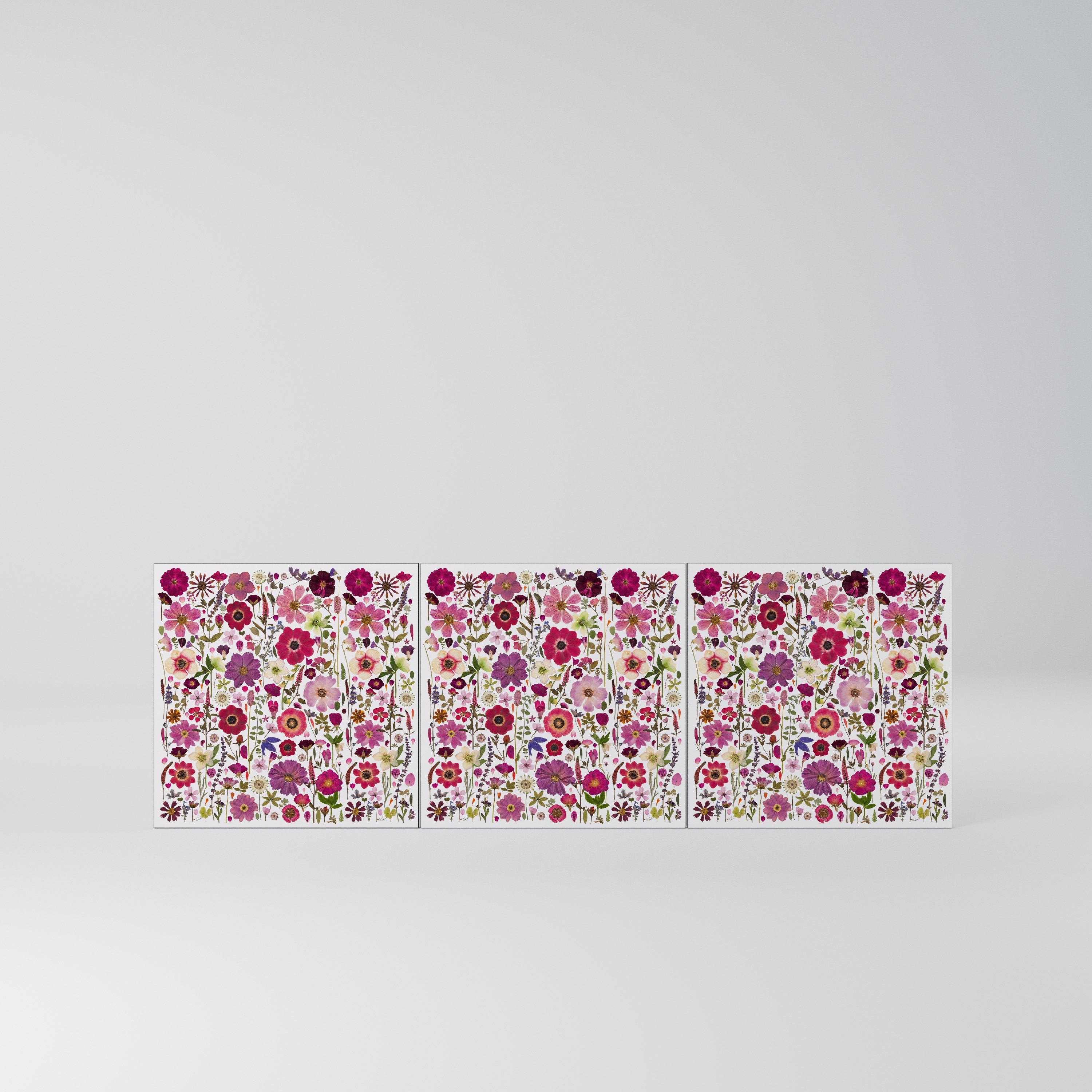 PETAL GARDEN Komplet 3 frontów do komody 3-drzwiowej