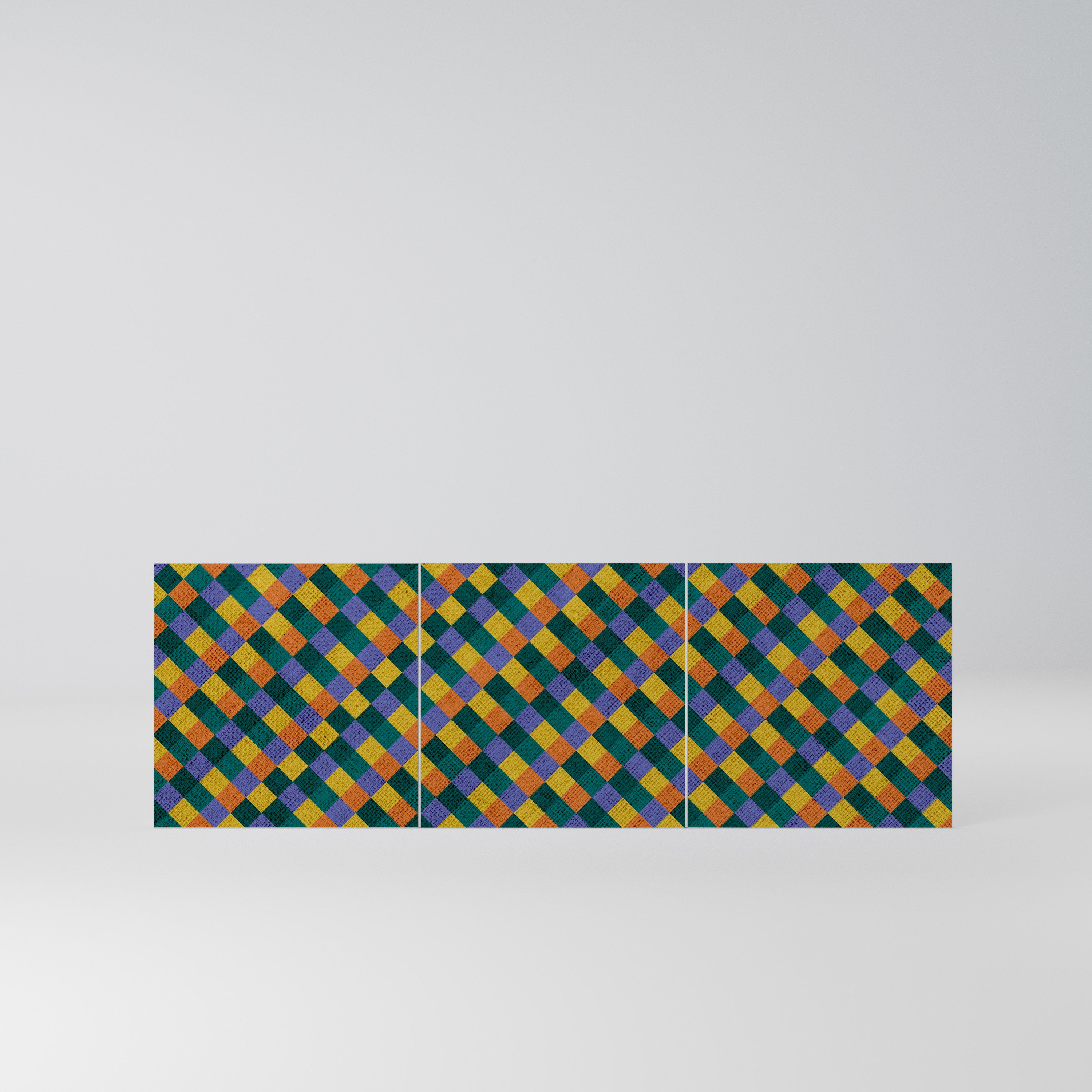 PAINTED SQUARES MIX Komplet 3 frontów do komody 3-drzwiowej
