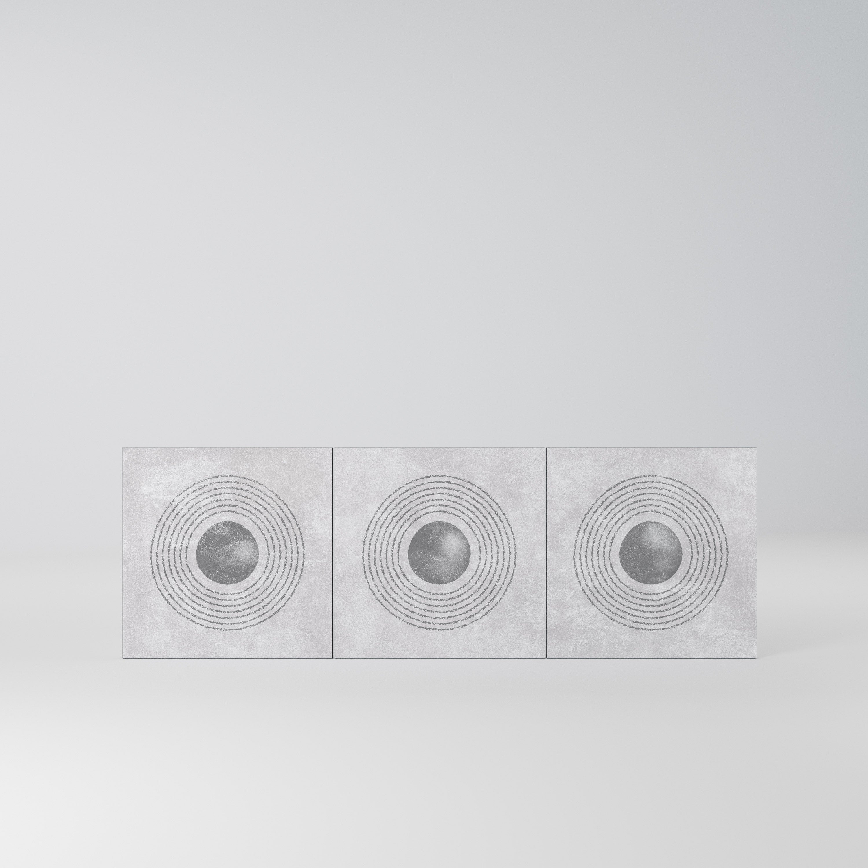 SOLID CIRCLES Komplet 3 frontów do komody 3-drzwiowej