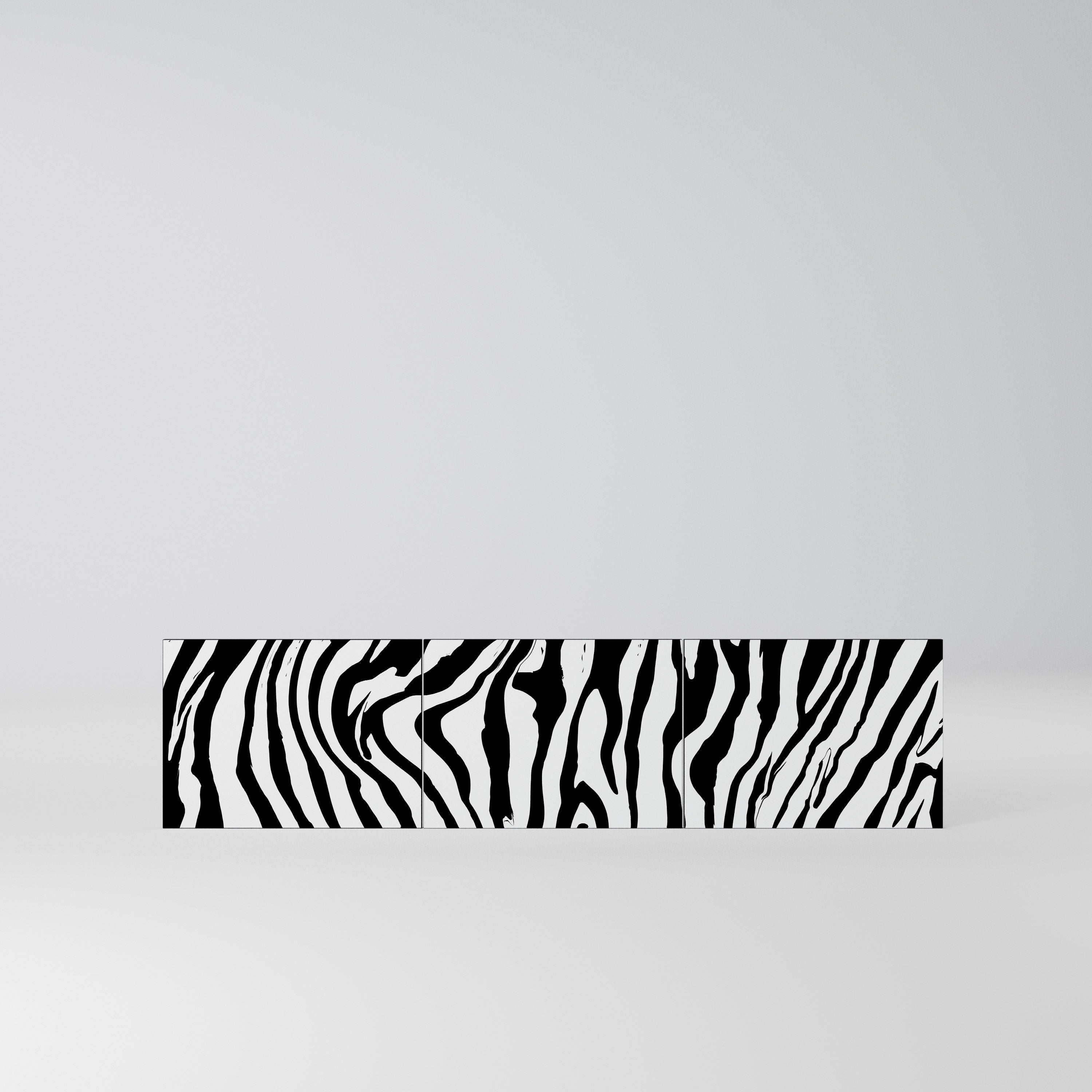 SPLENDID ZEBRA Komplet 3 frontów do szafki RTV 3-drzwiowej