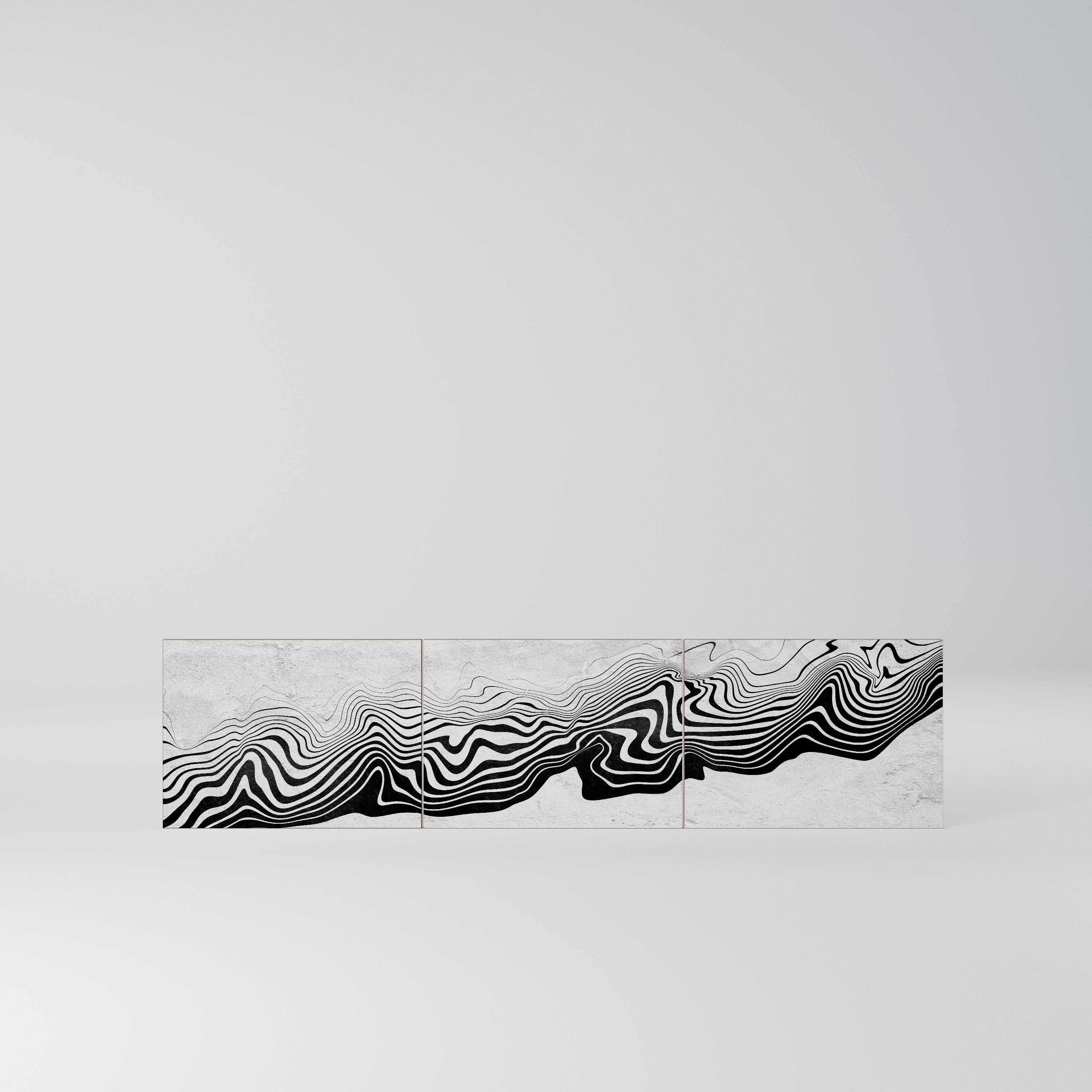 MONOCHROME MIRAGE Komplet 3 frontów do szafki RTV 3-drzwiowej
