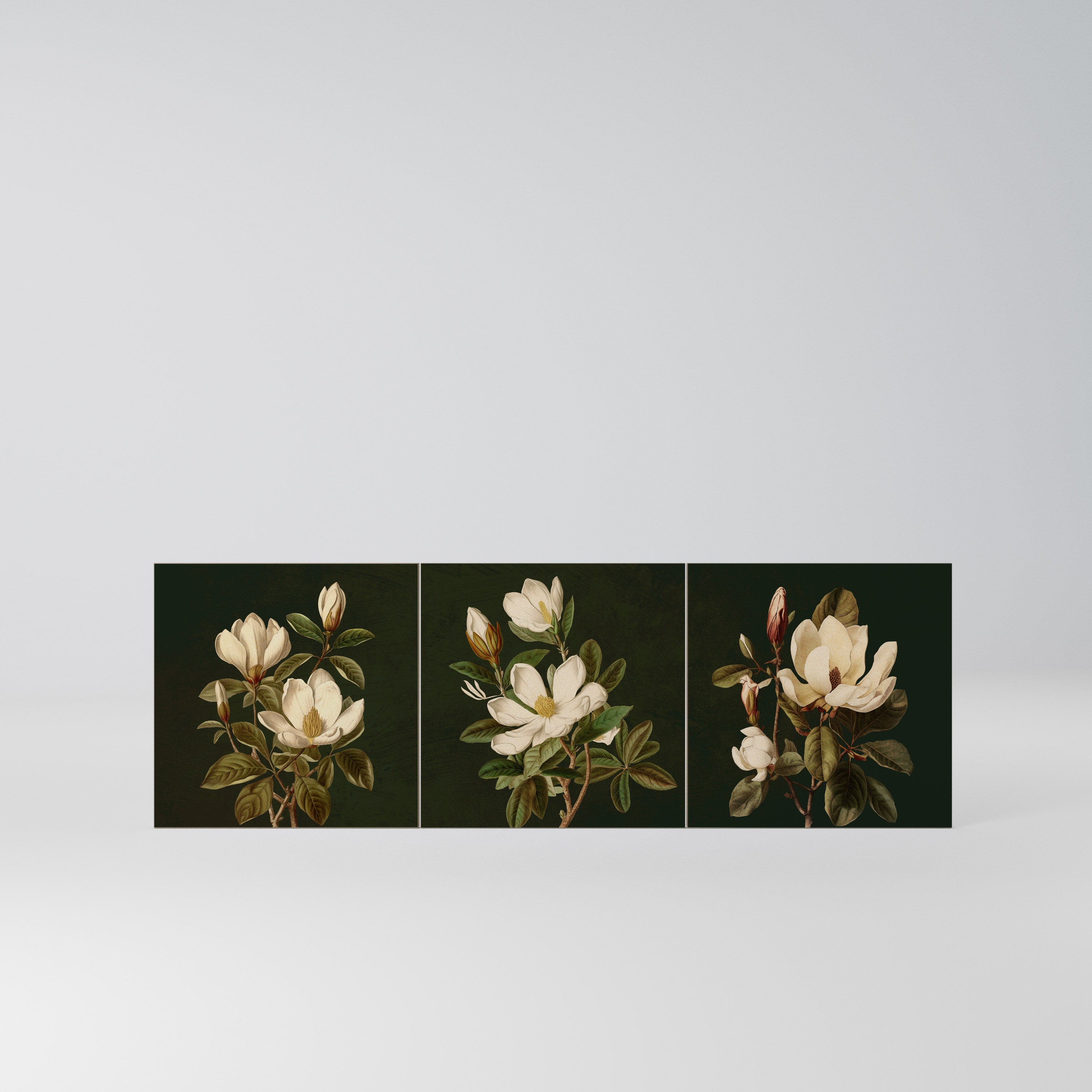 FLORAL NOIR Komplet 3 frontów do komody 3-drzwiowej