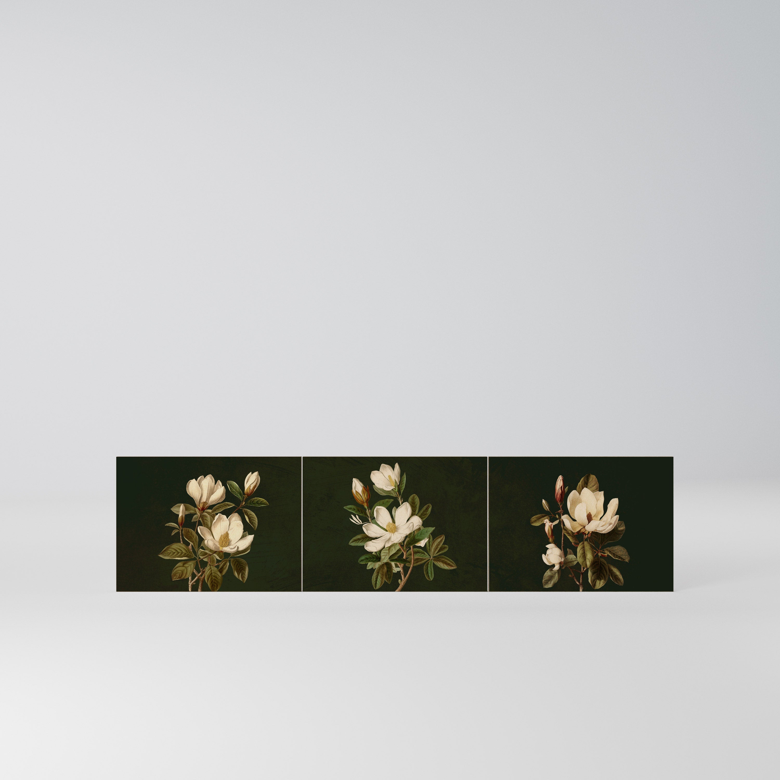 FLORAL NOIR Komplet 3 frontów do szafki RTV 3-drzwiowej